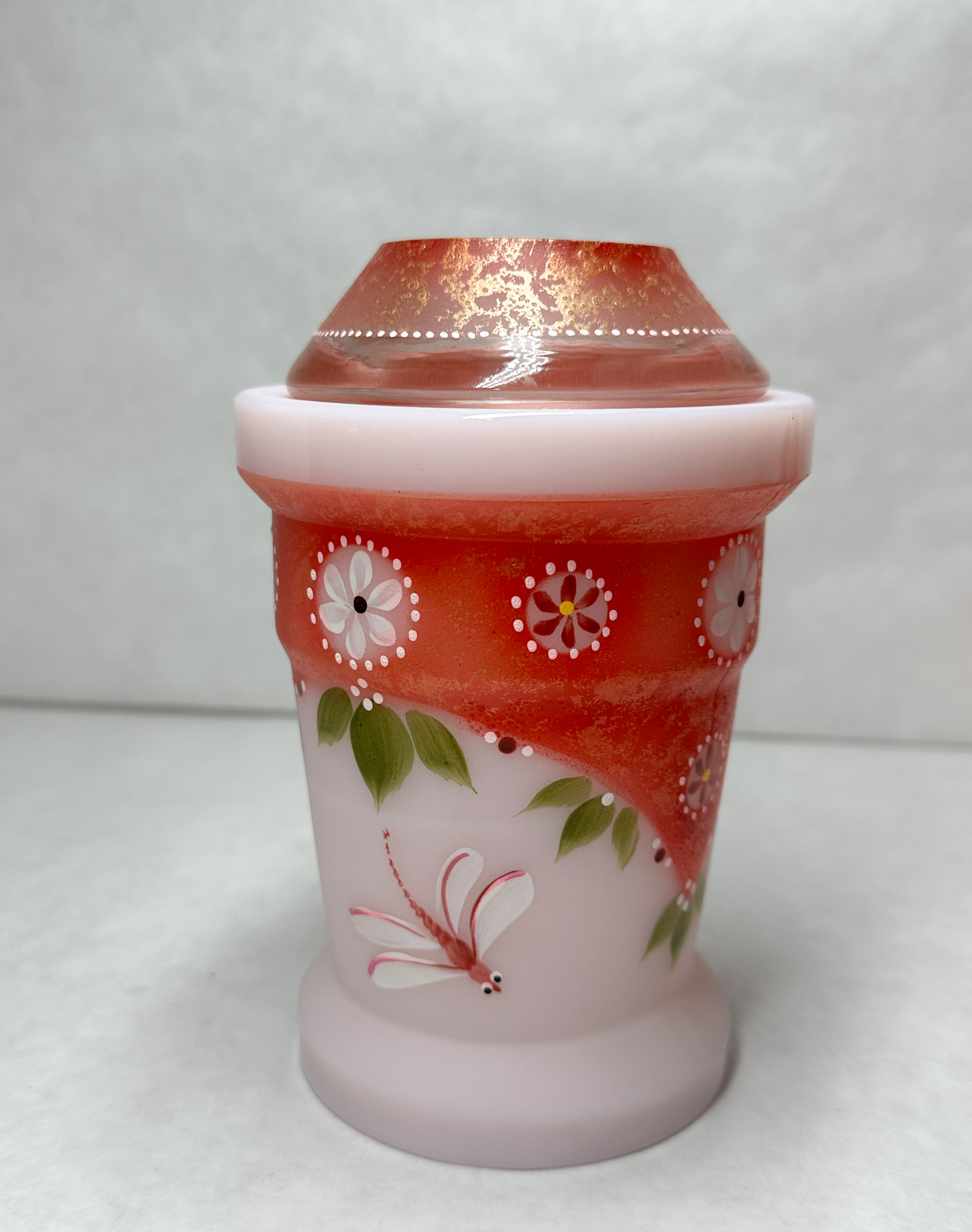 FENTON ROSALENE GLASS FAIRY LAMP 38/163