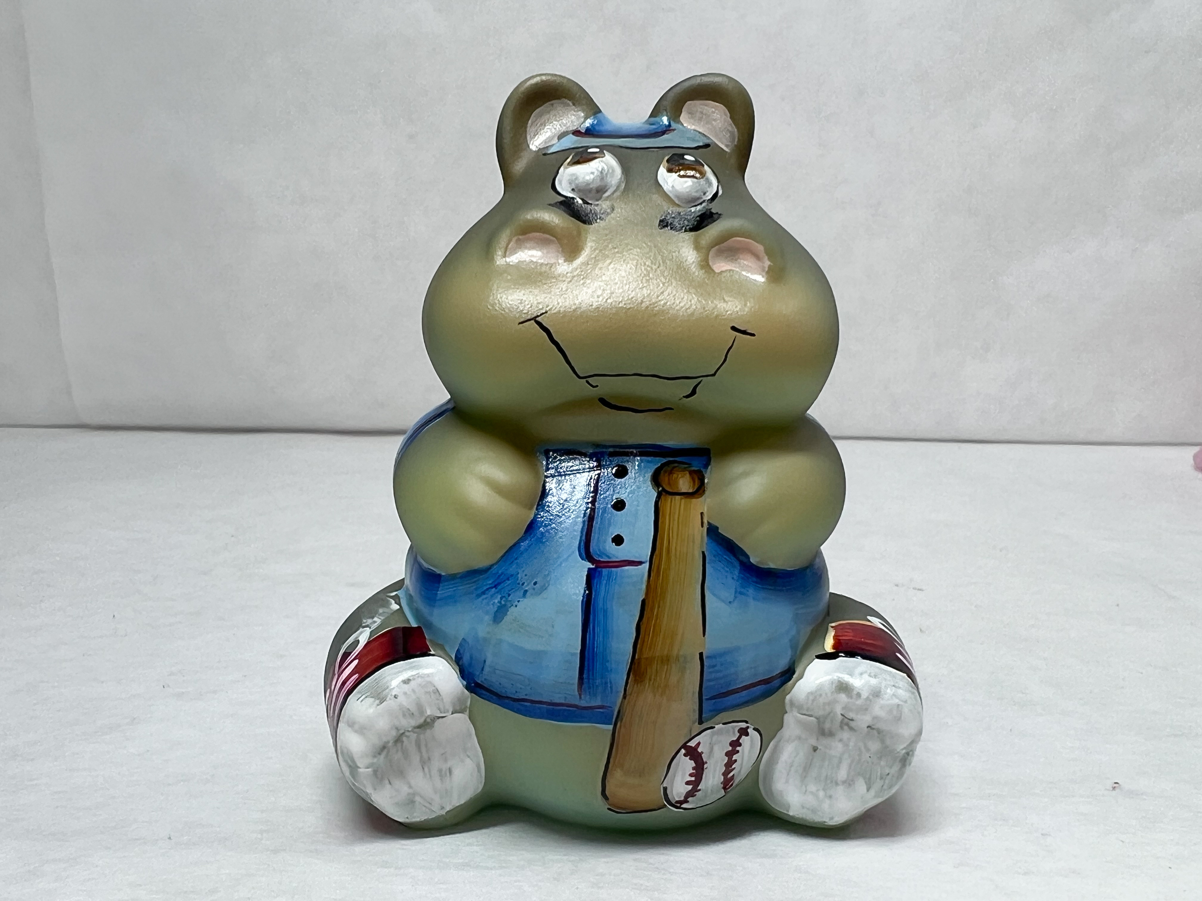 BARLEY PAINTED GLASS BASEBALL HIPPO, 2020 14/24