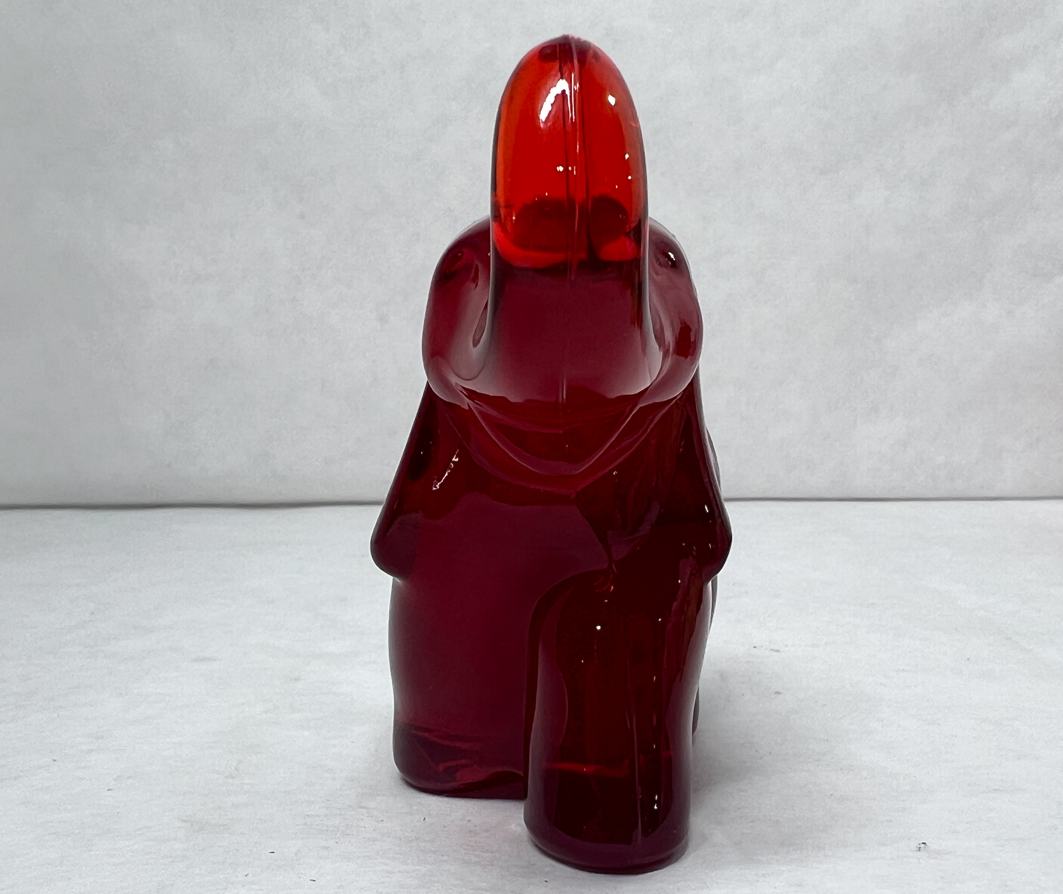 RUBY RED GLASS ELEPHANT, 20TH CENTURY