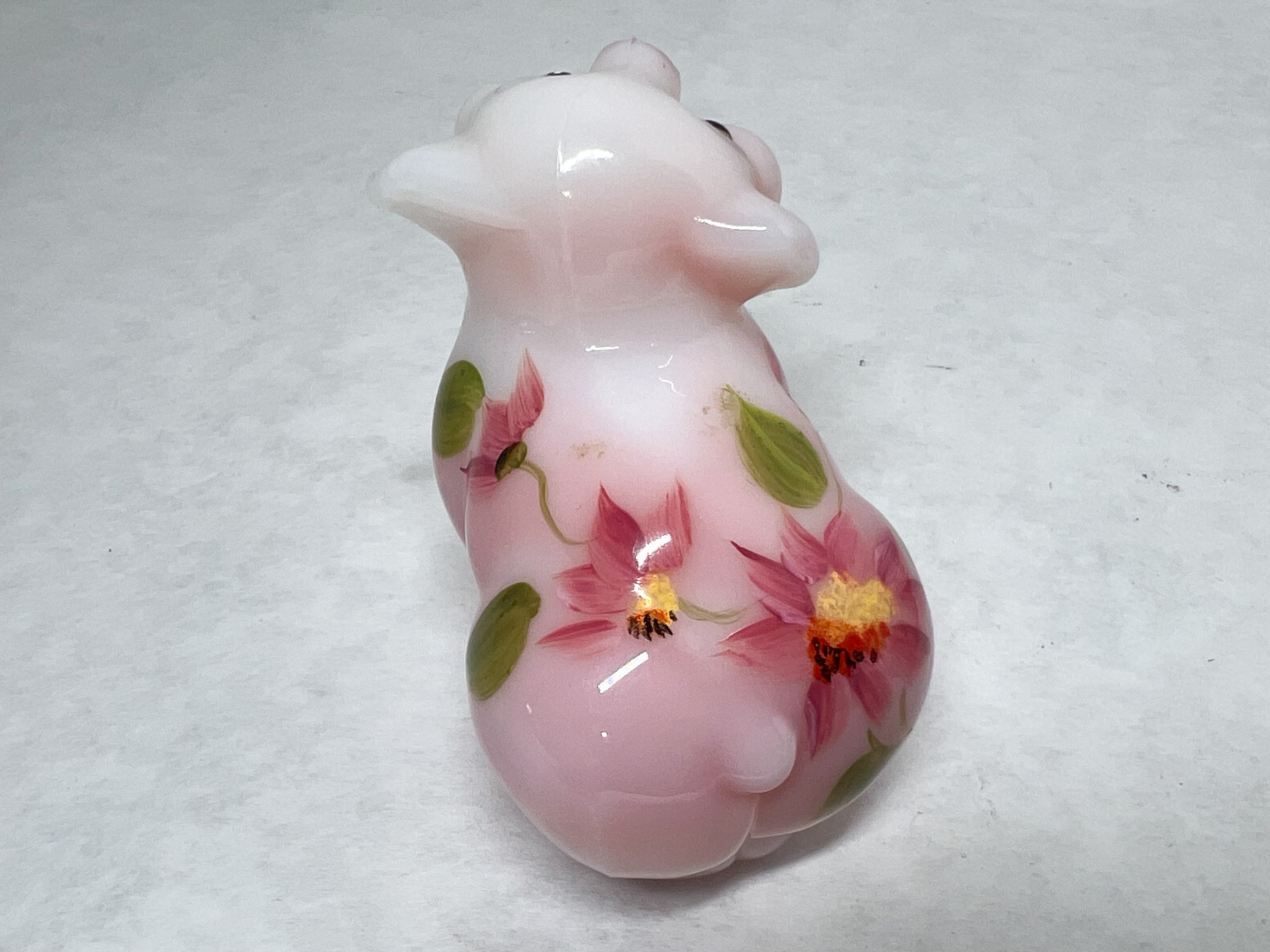 FENTON ROSALENE GLASS PIG FIGURINE