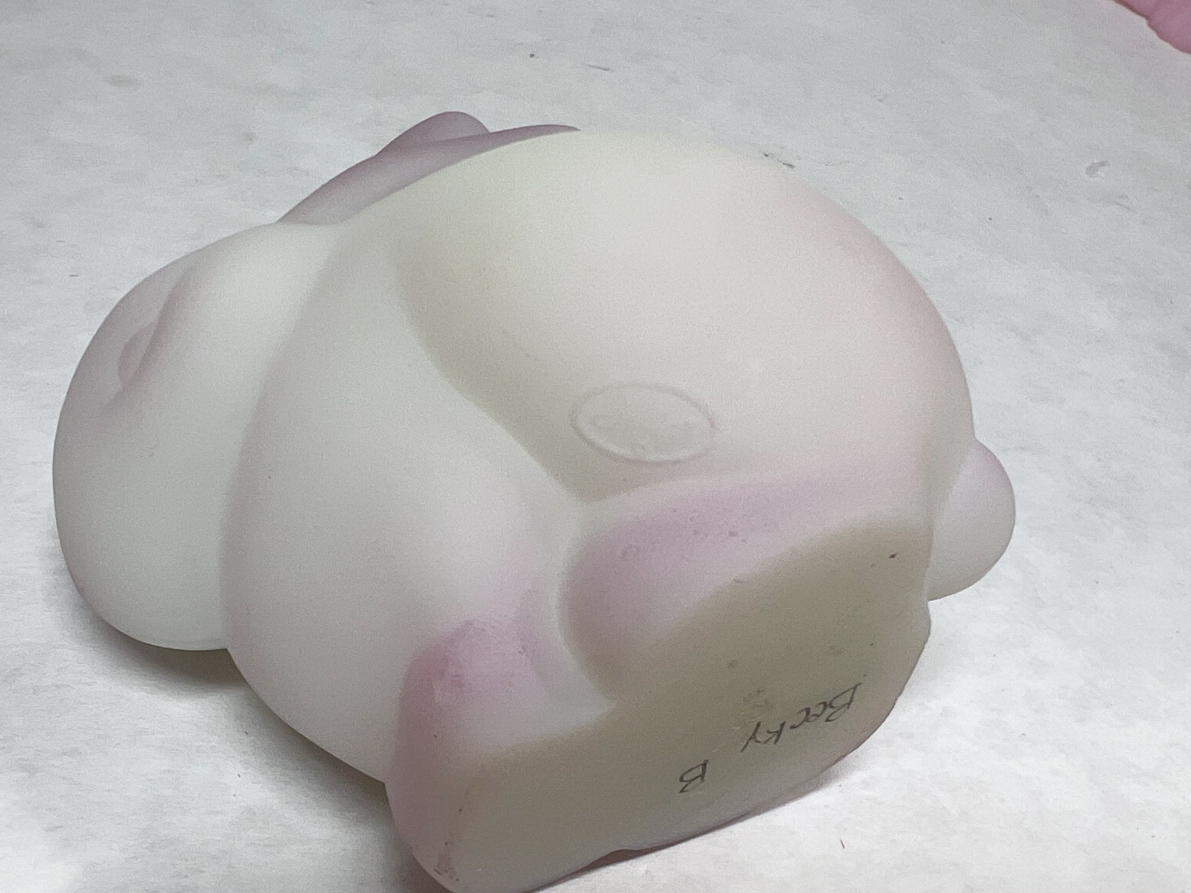 FENTON SIGNED FROSTED SATIN GLASS RABBIT