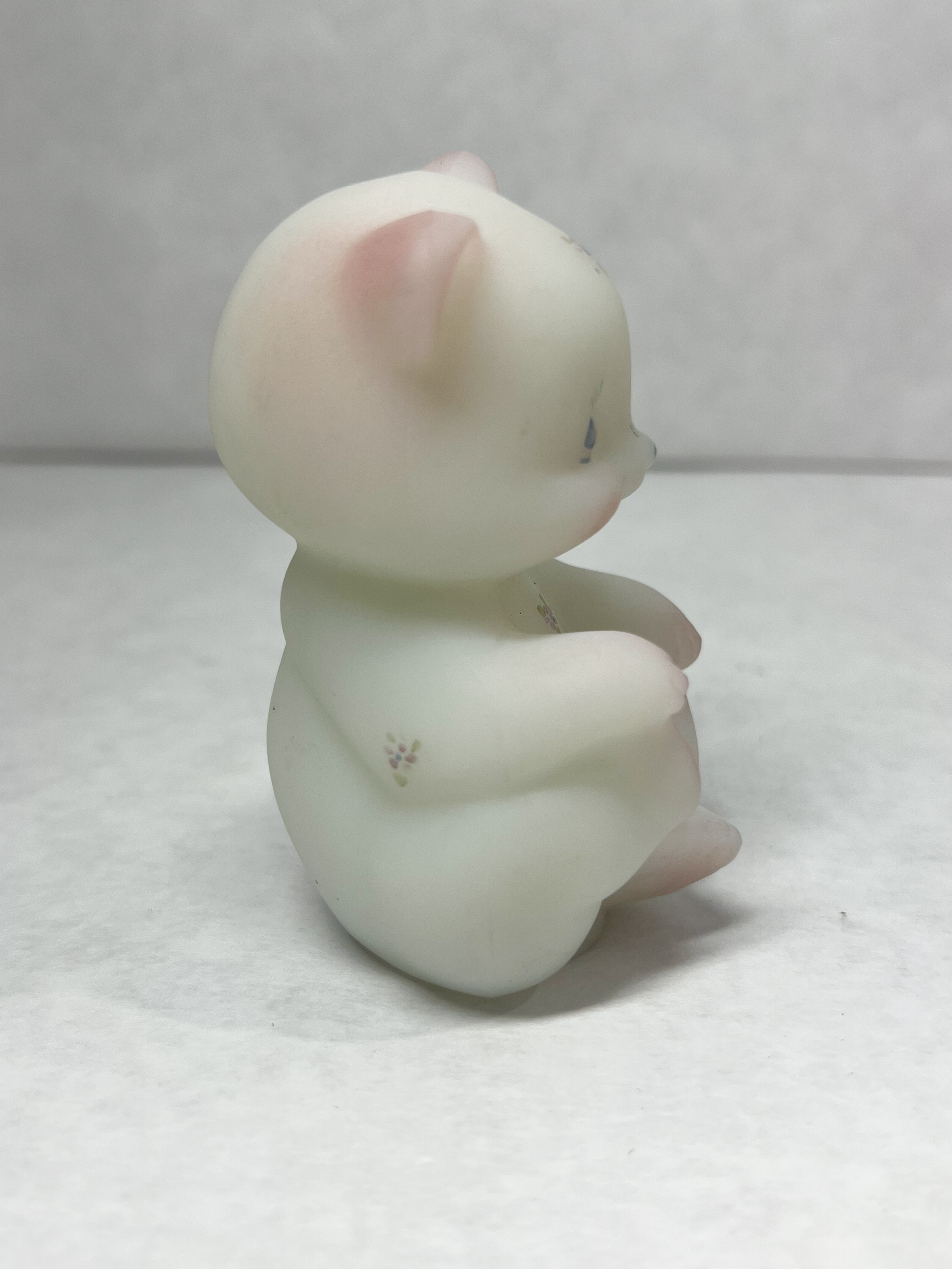 FENTON HAND PAINTED SATIN BEAR, 1970S