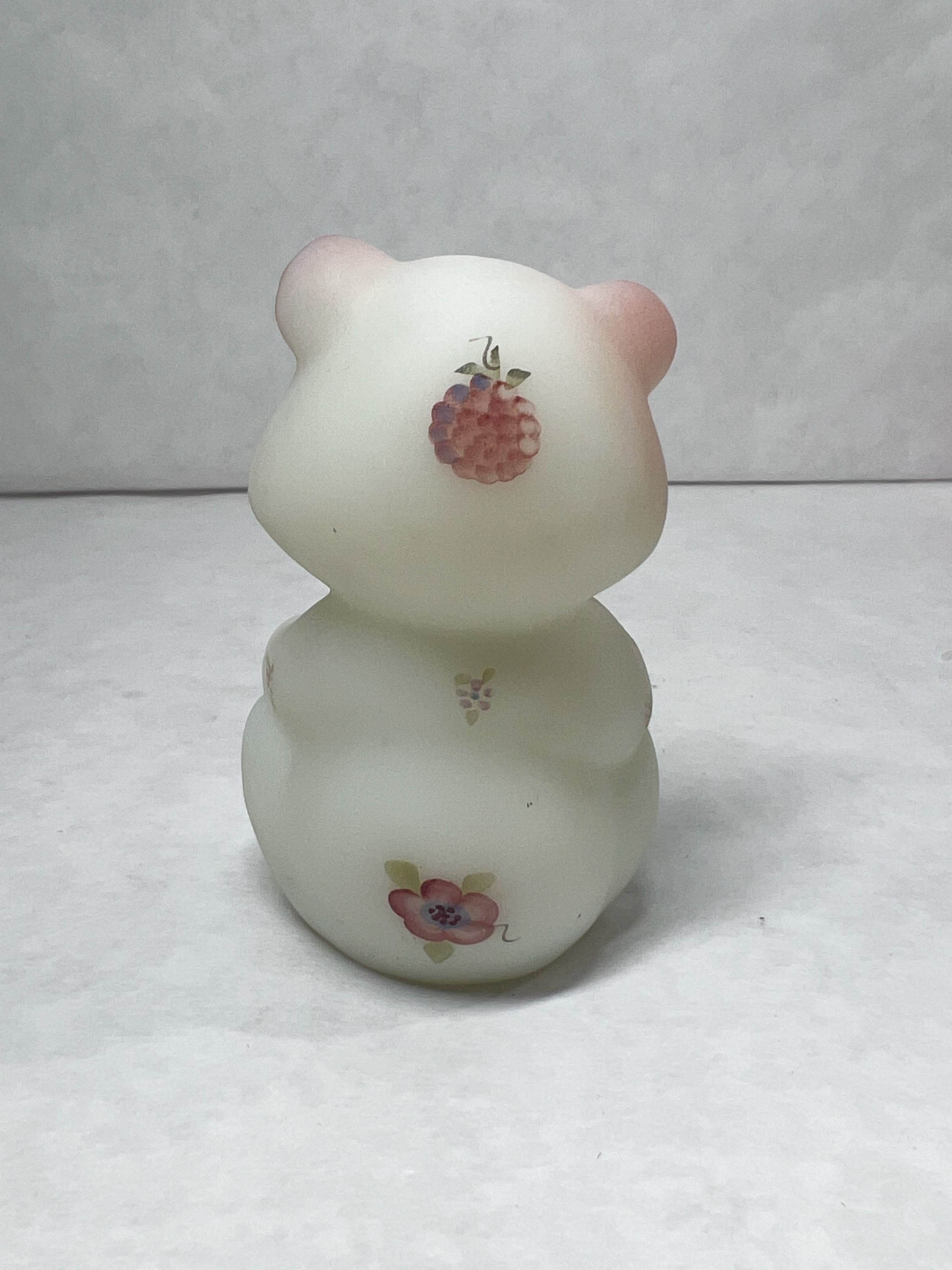 FENTON HAND PAINTED SATIN BEAR, 1970S