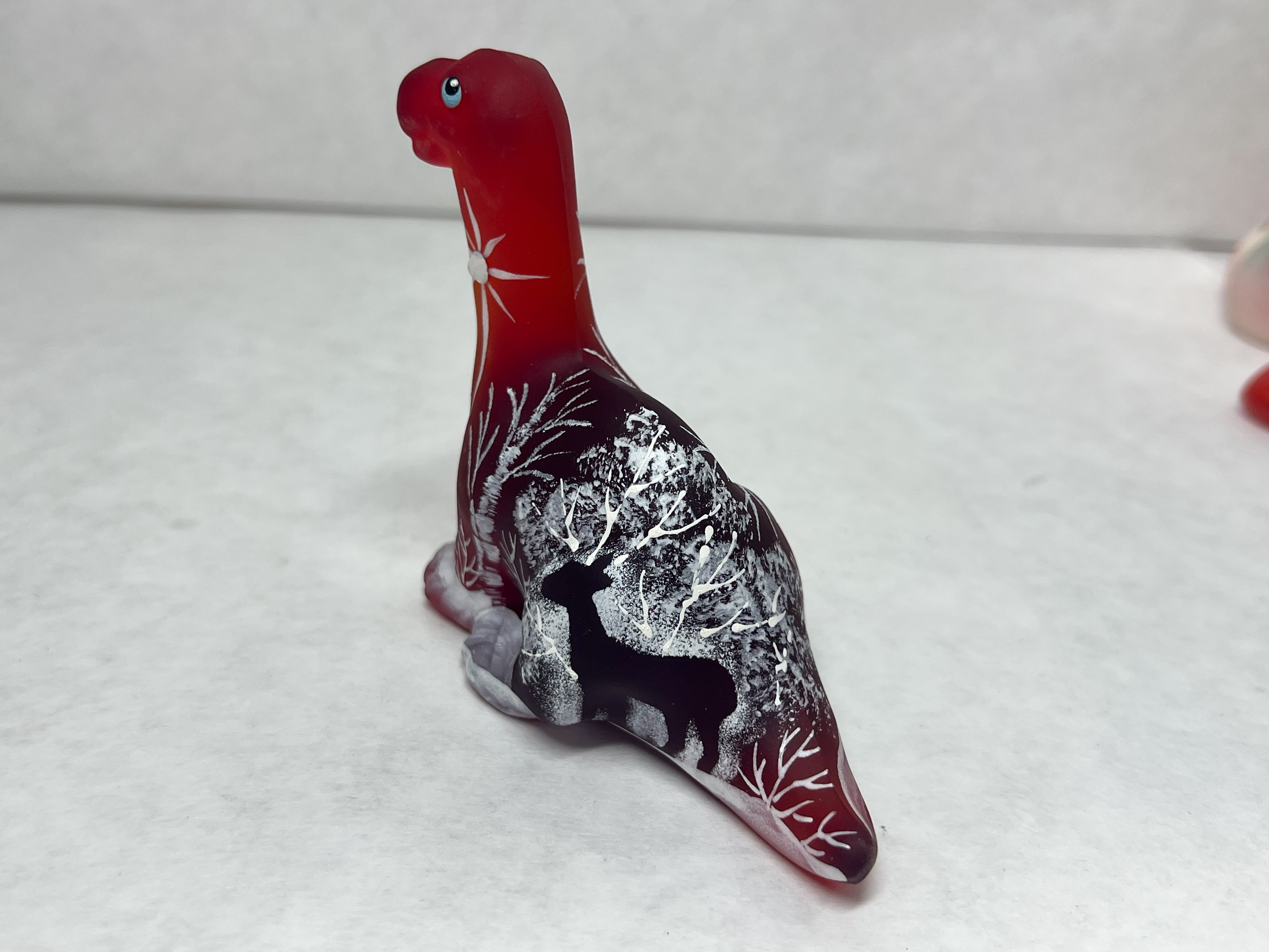 FENTON SATIN GLASS DINOSAUR, 2023