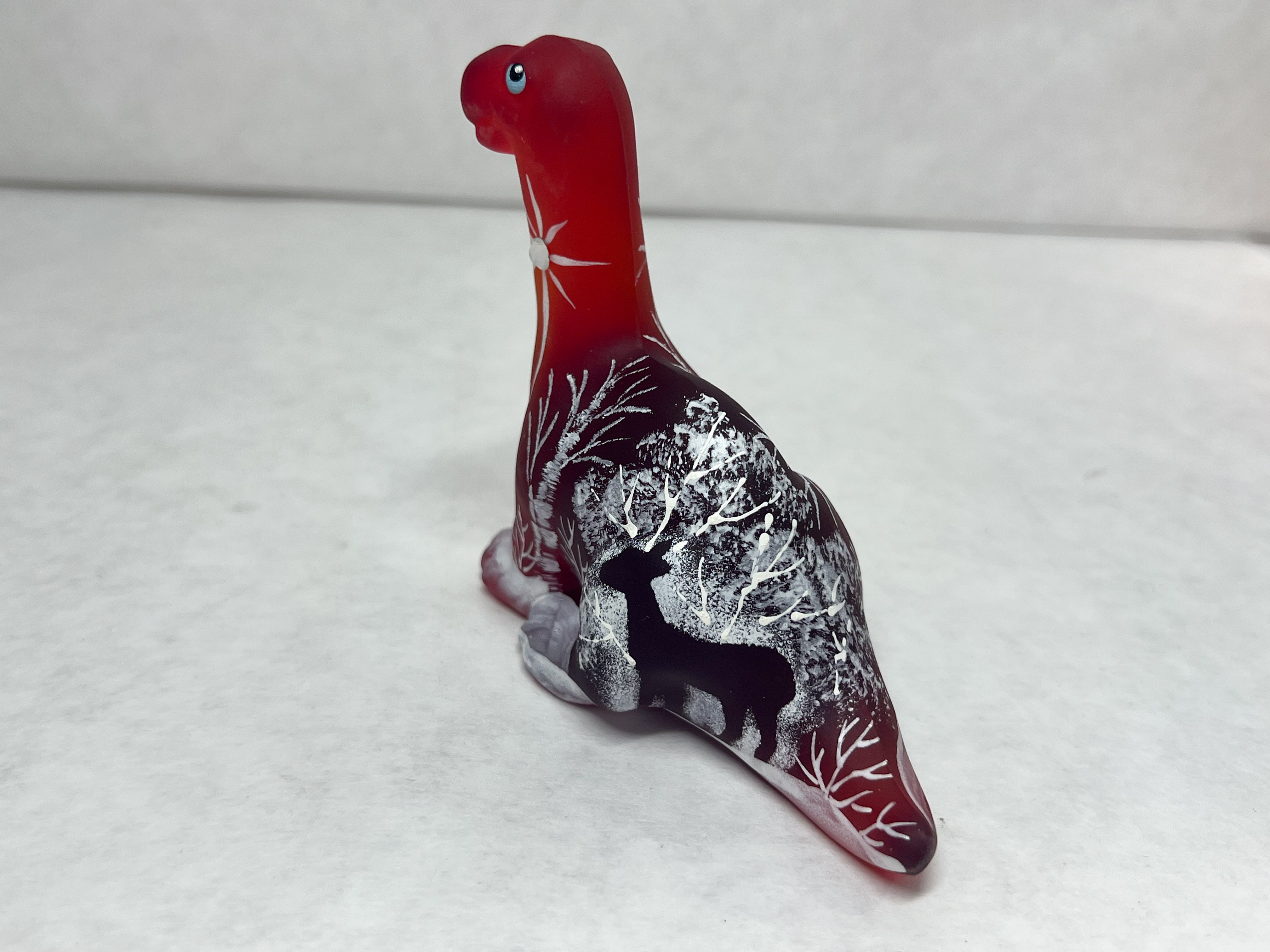 FENTON SATIN GLASS DINOSAUR, 2023
