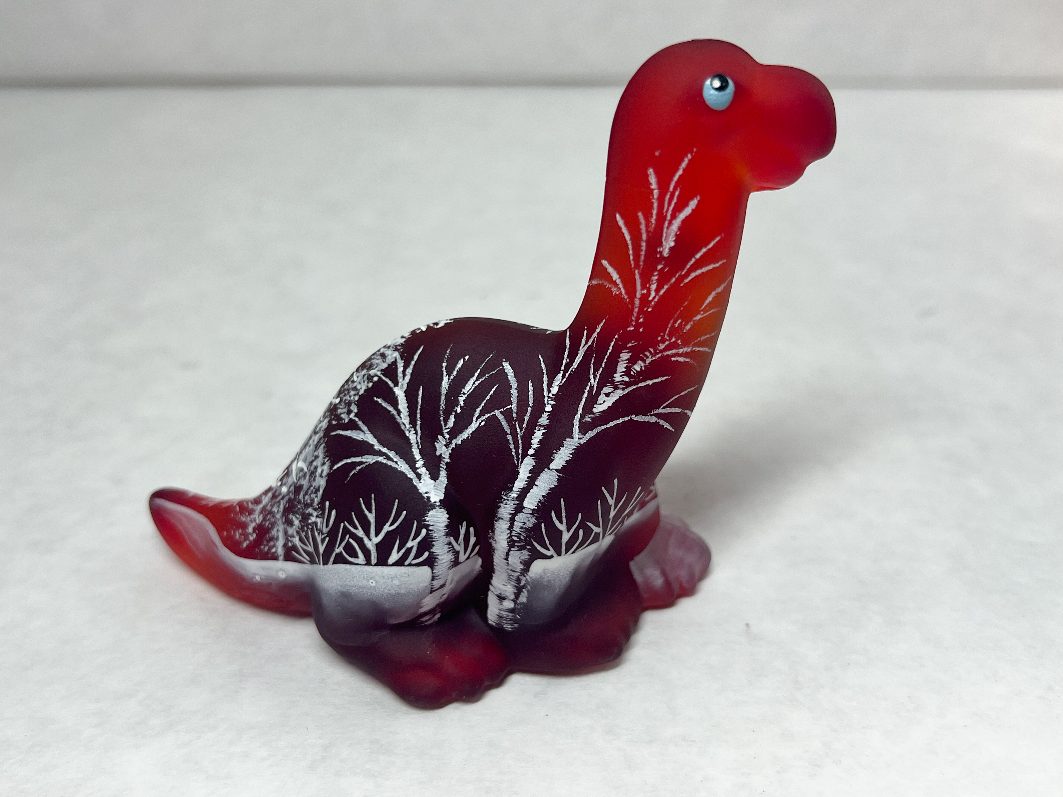 FENTON SATIN GLASS DINOSAUR, 2023