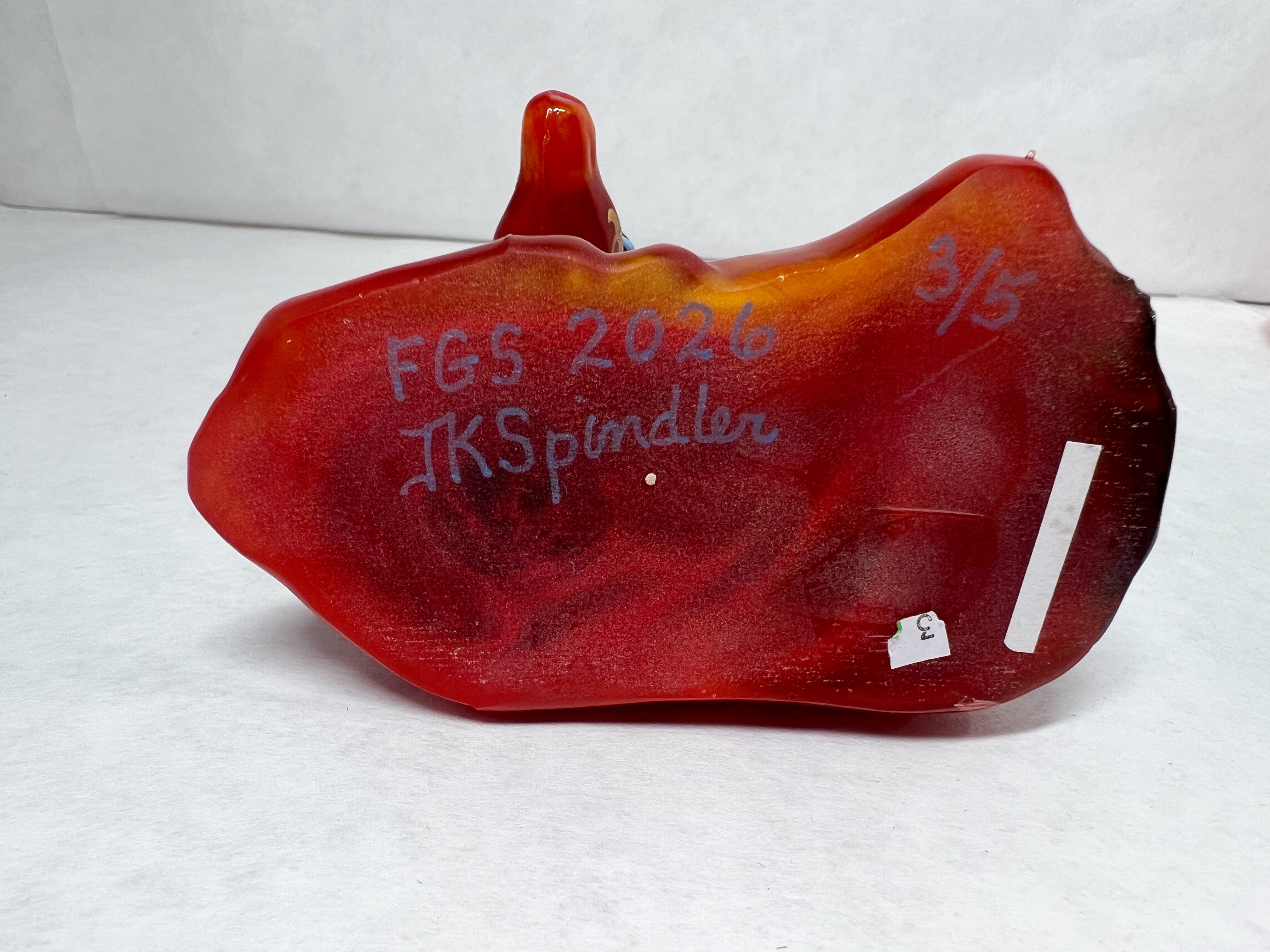 FENTON AMBERINA GLASS HORSE, SPINDLER 3/5