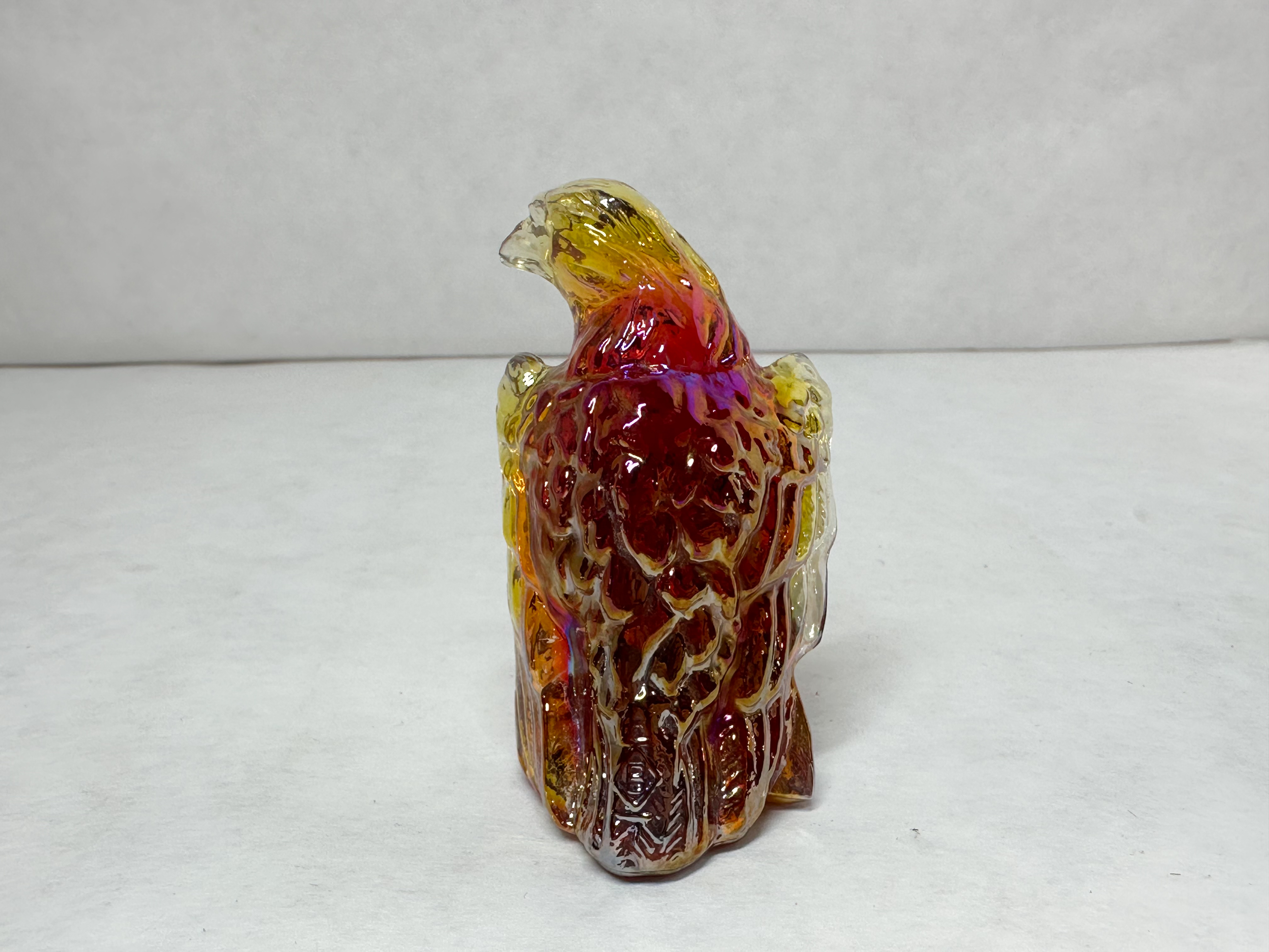 BOYD BERNIE EAGLE IRIDIZED CARNIVAL GLASS FIGURINE