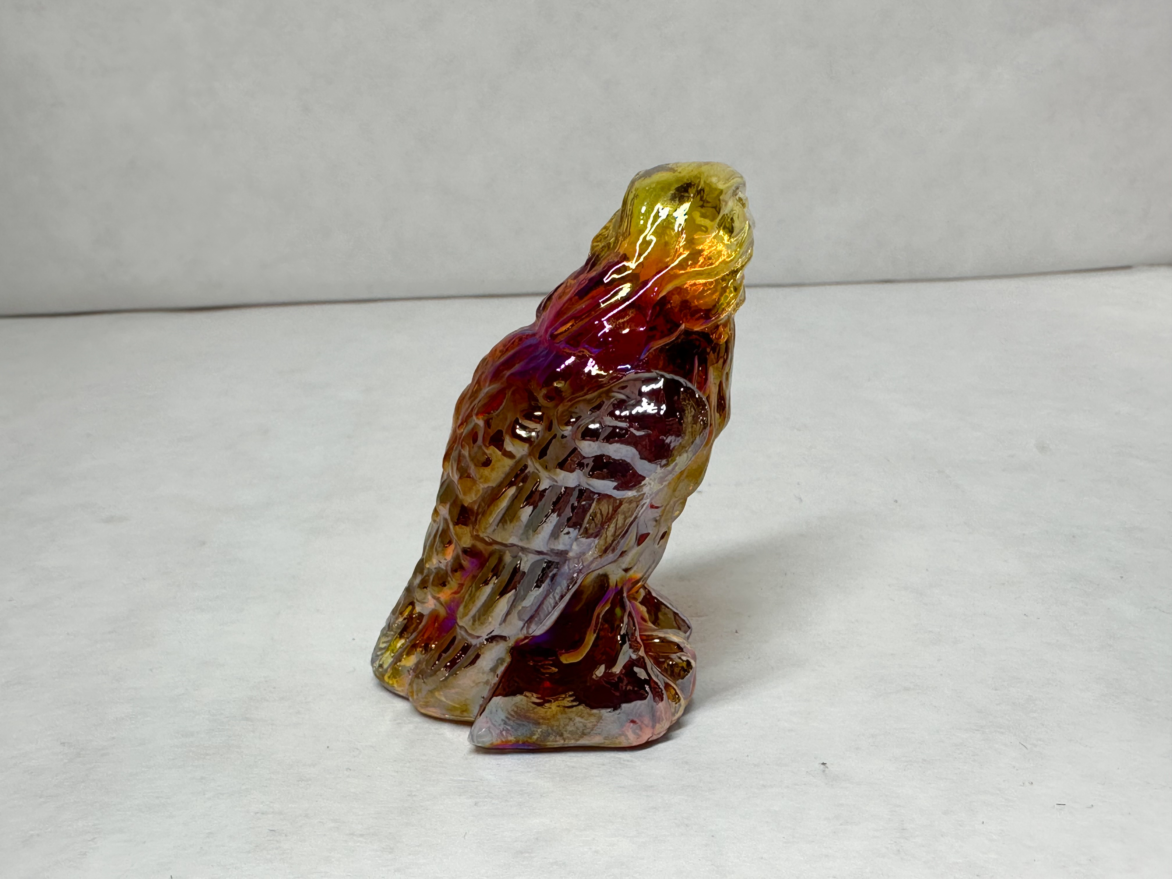 BOYD BERNIE EAGLE IRIDIZED CARNIVAL GLASS FIGURINE
