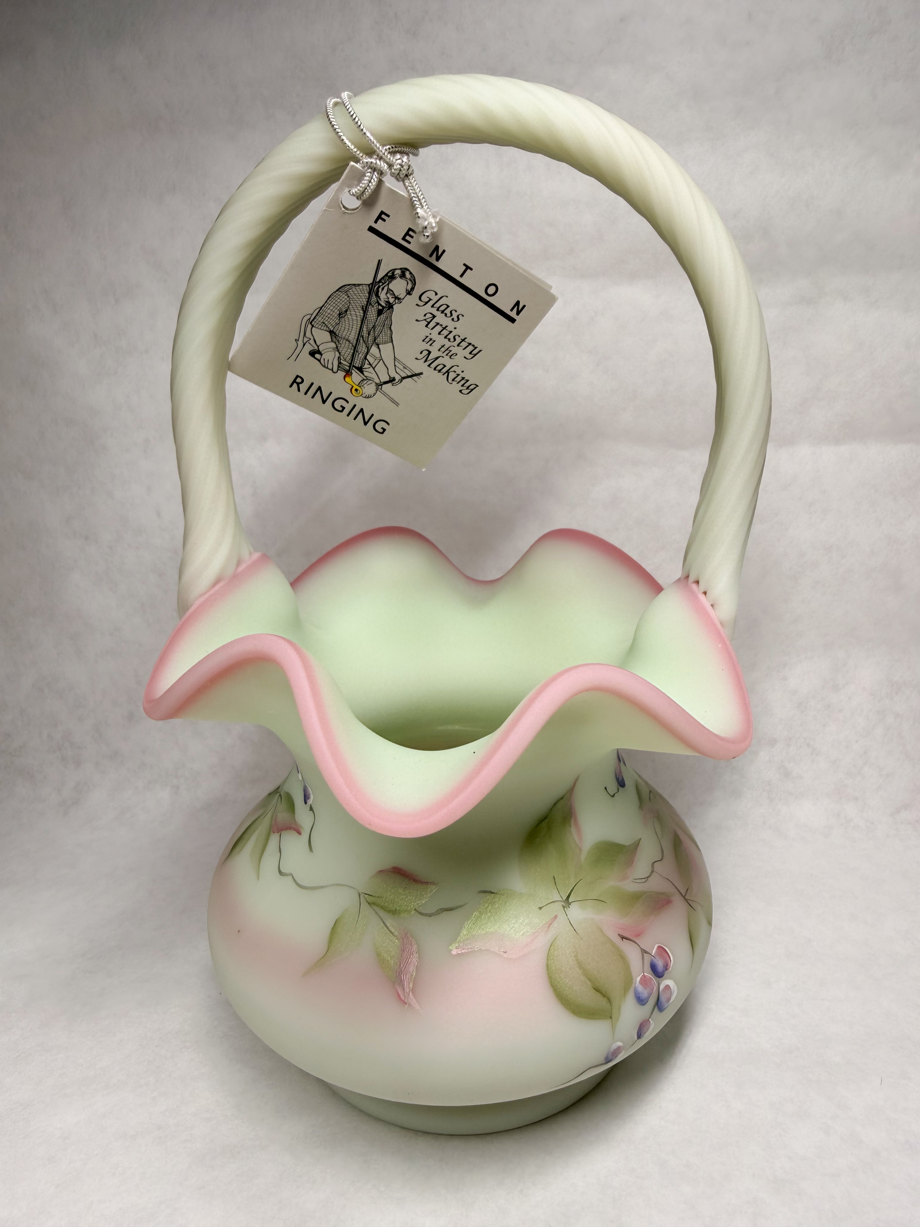 FENTON LOTUS MIST BURMESE BASKET, 2000