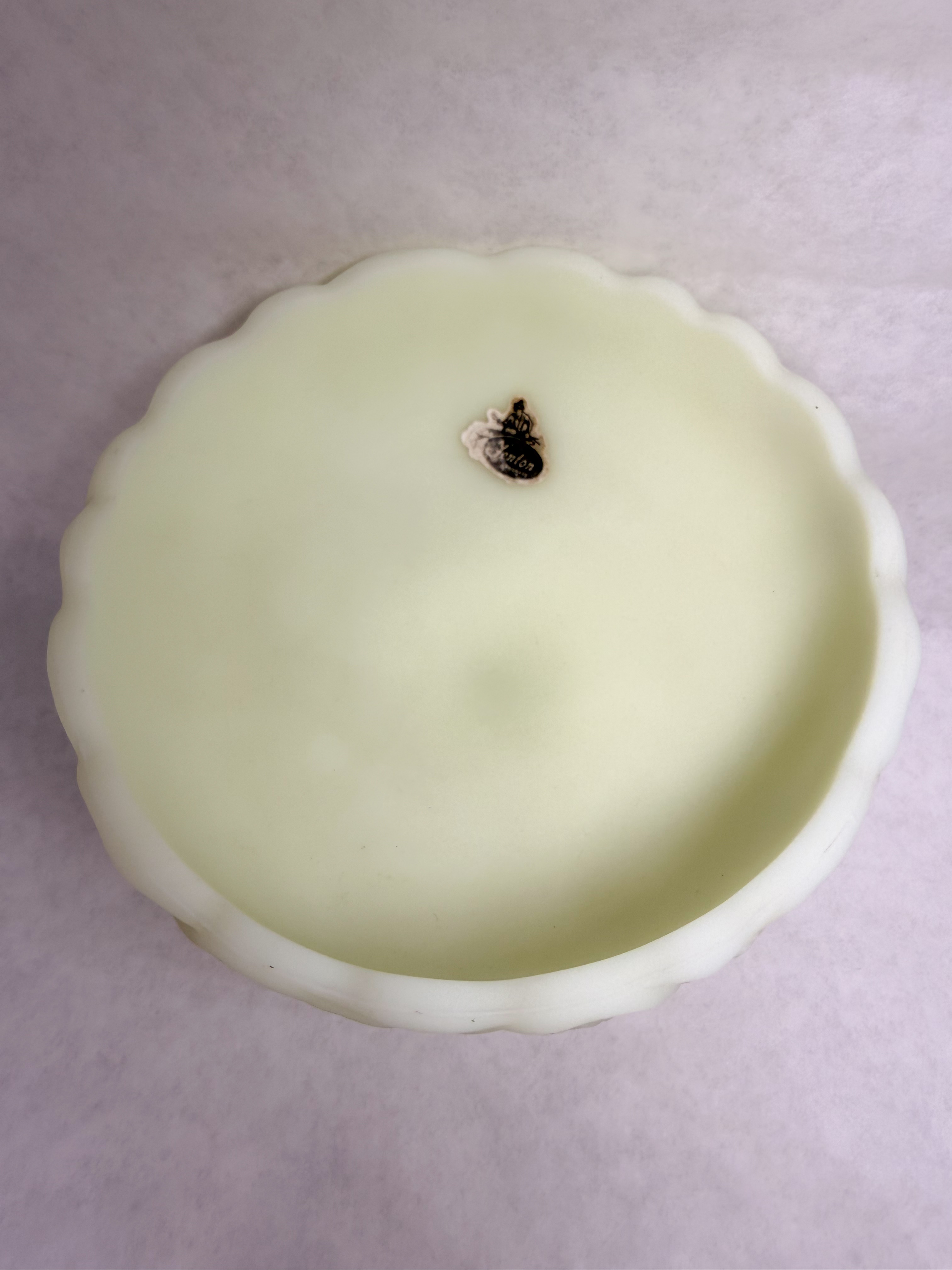 FENTON WATER LILY URANIUM COMPOTE, 1970S