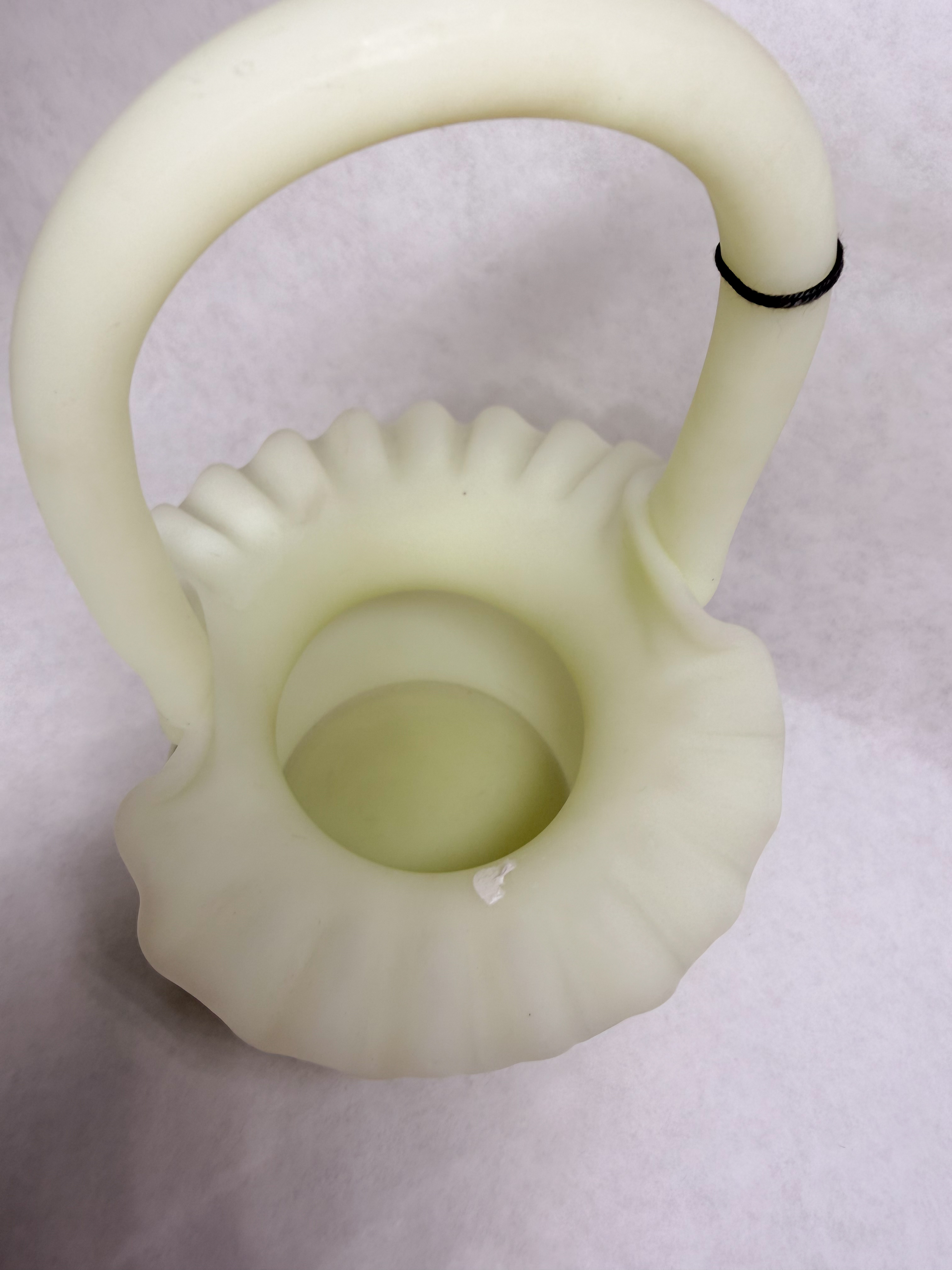 FENTON CUSTARD URANIUM GLASS BASKET