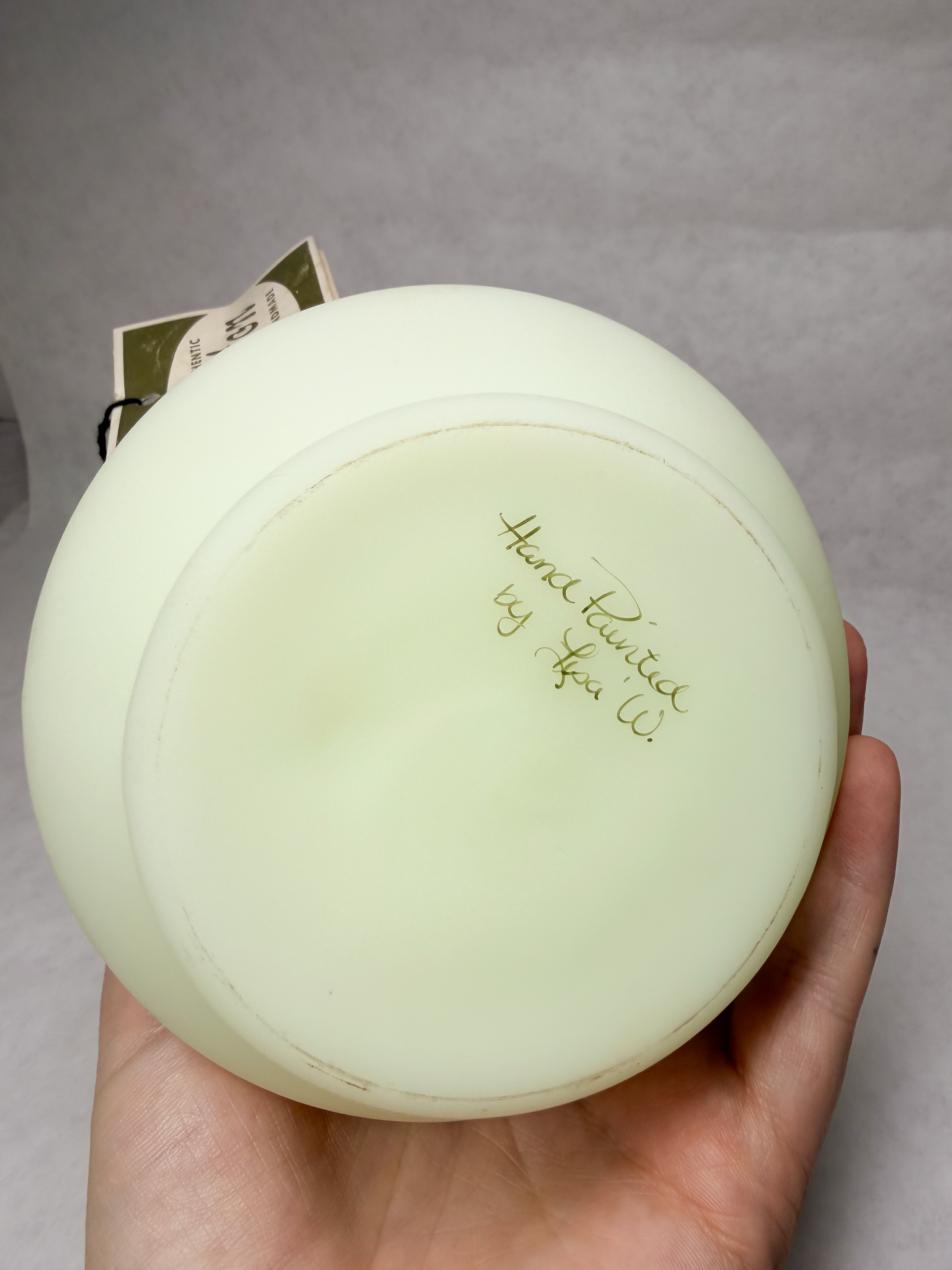 FENTON CUSTARD URANIUM GLASS BASKET