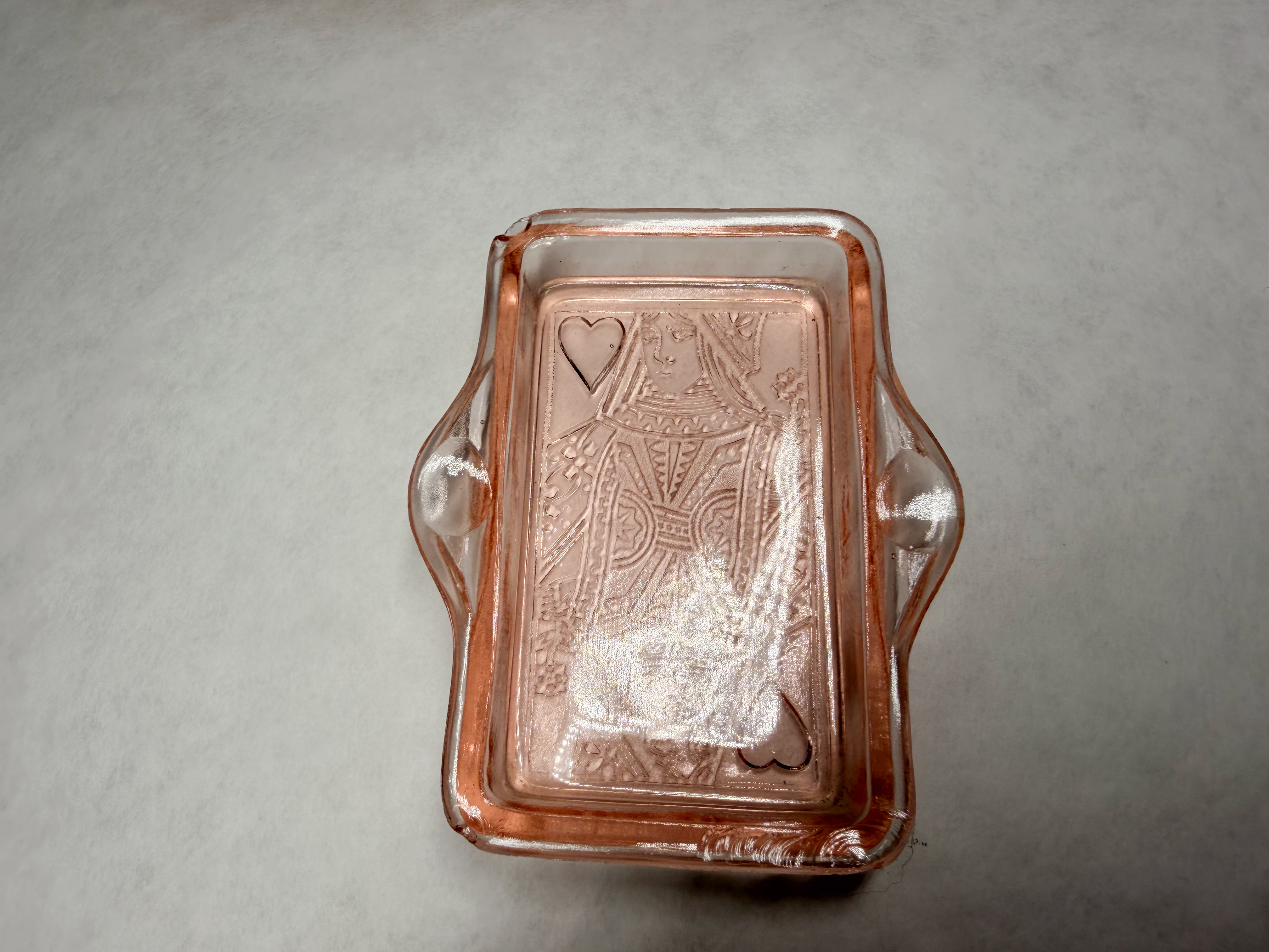 JEANNETTE TWO PINK GLASS PIECES, 1930S