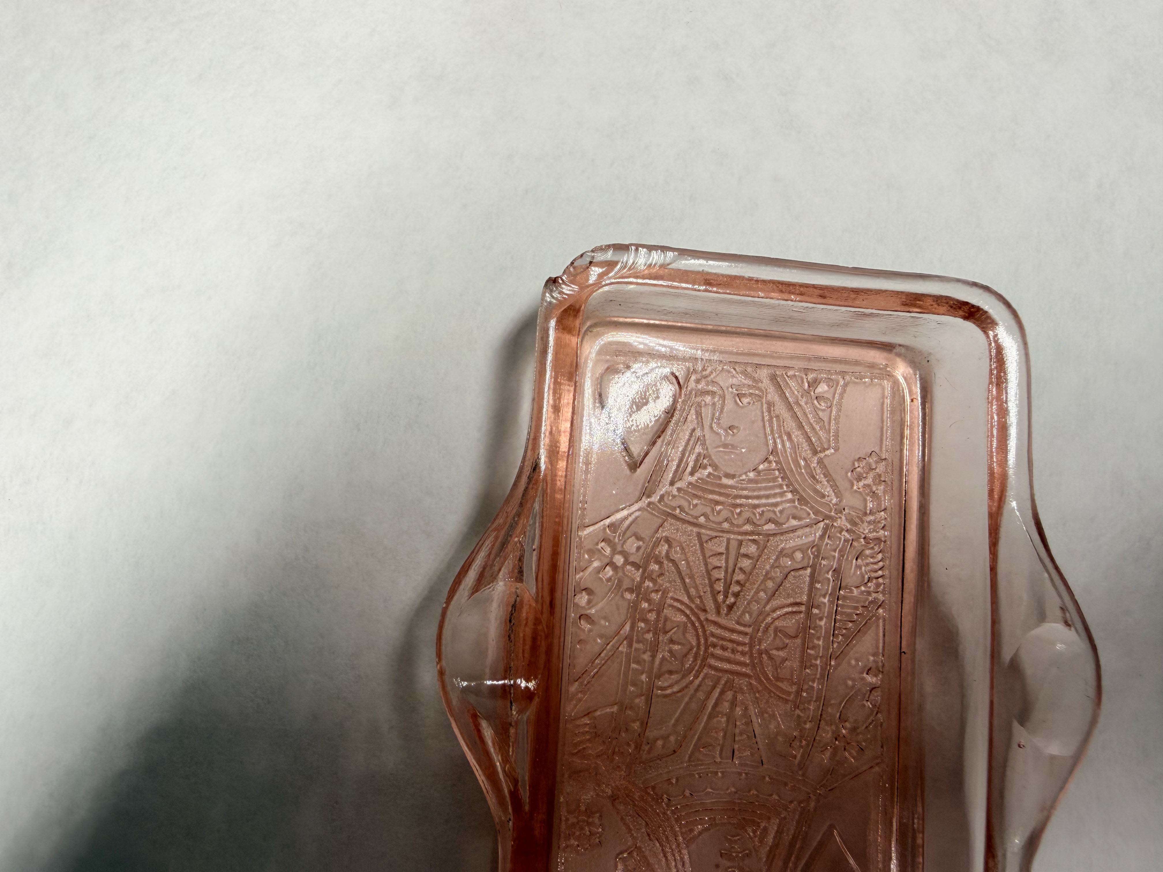 JEANNETTE TWO PINK GLASS PIECES, 1930S