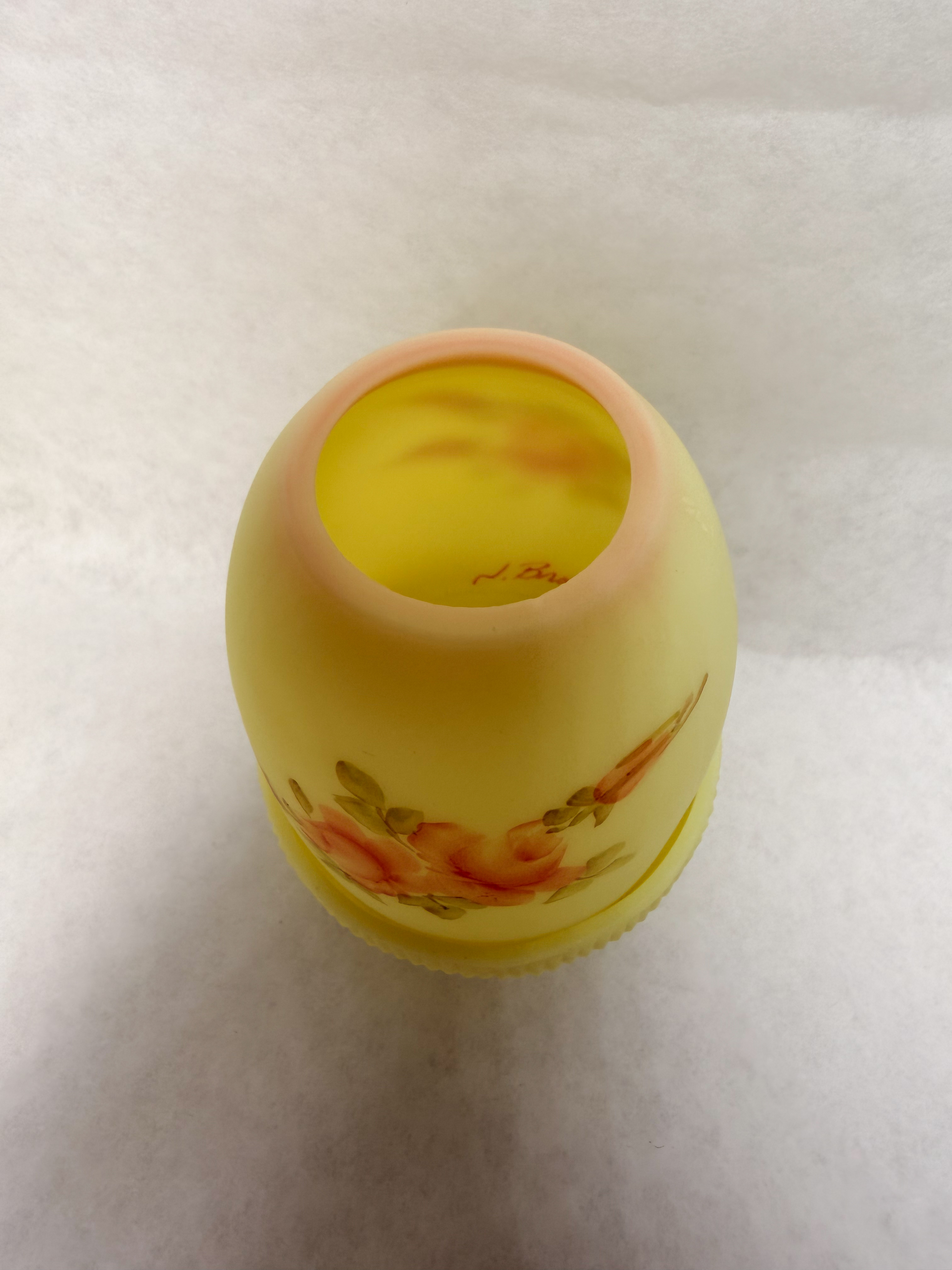 FENTON BURMESE GLASS FAIRY LAMP, 1990S