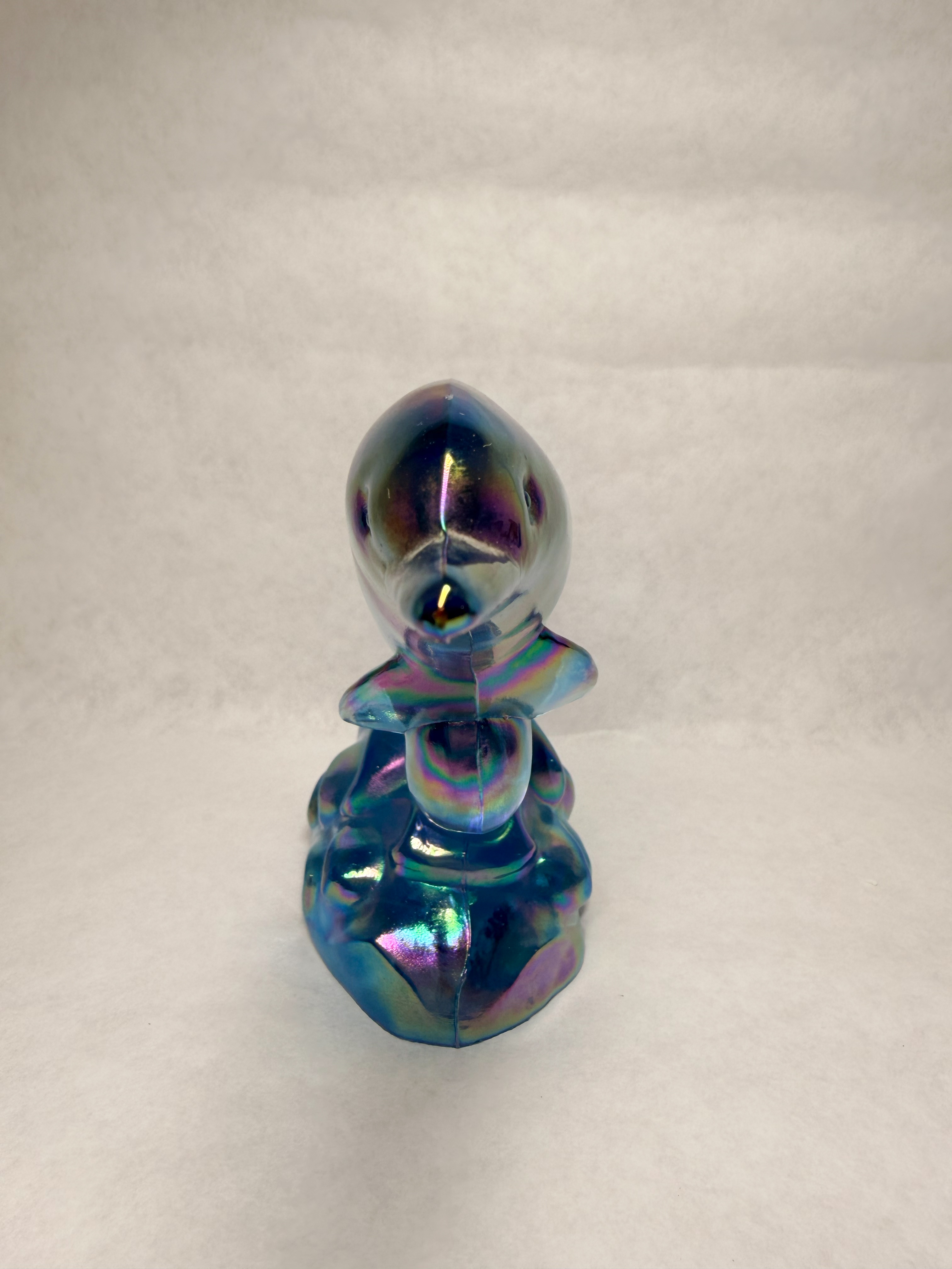 FENTON IRIDESCENT GLASS DOLPHIN, 1970S