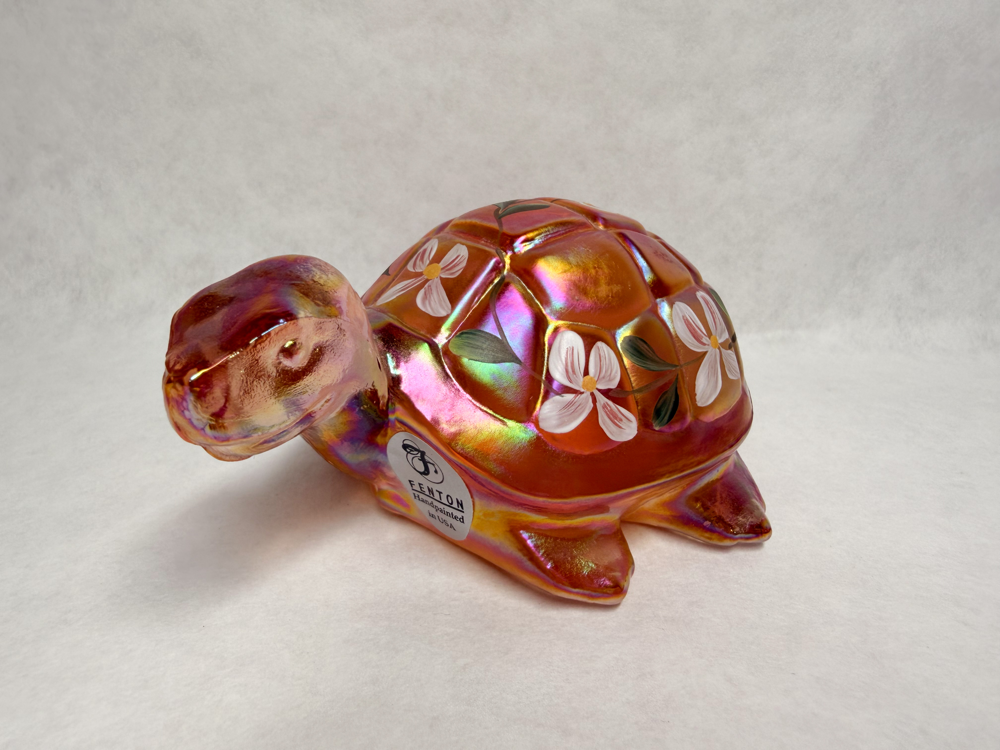 FENTON IRIDESCENT GLASS TURTLE FIGURINE