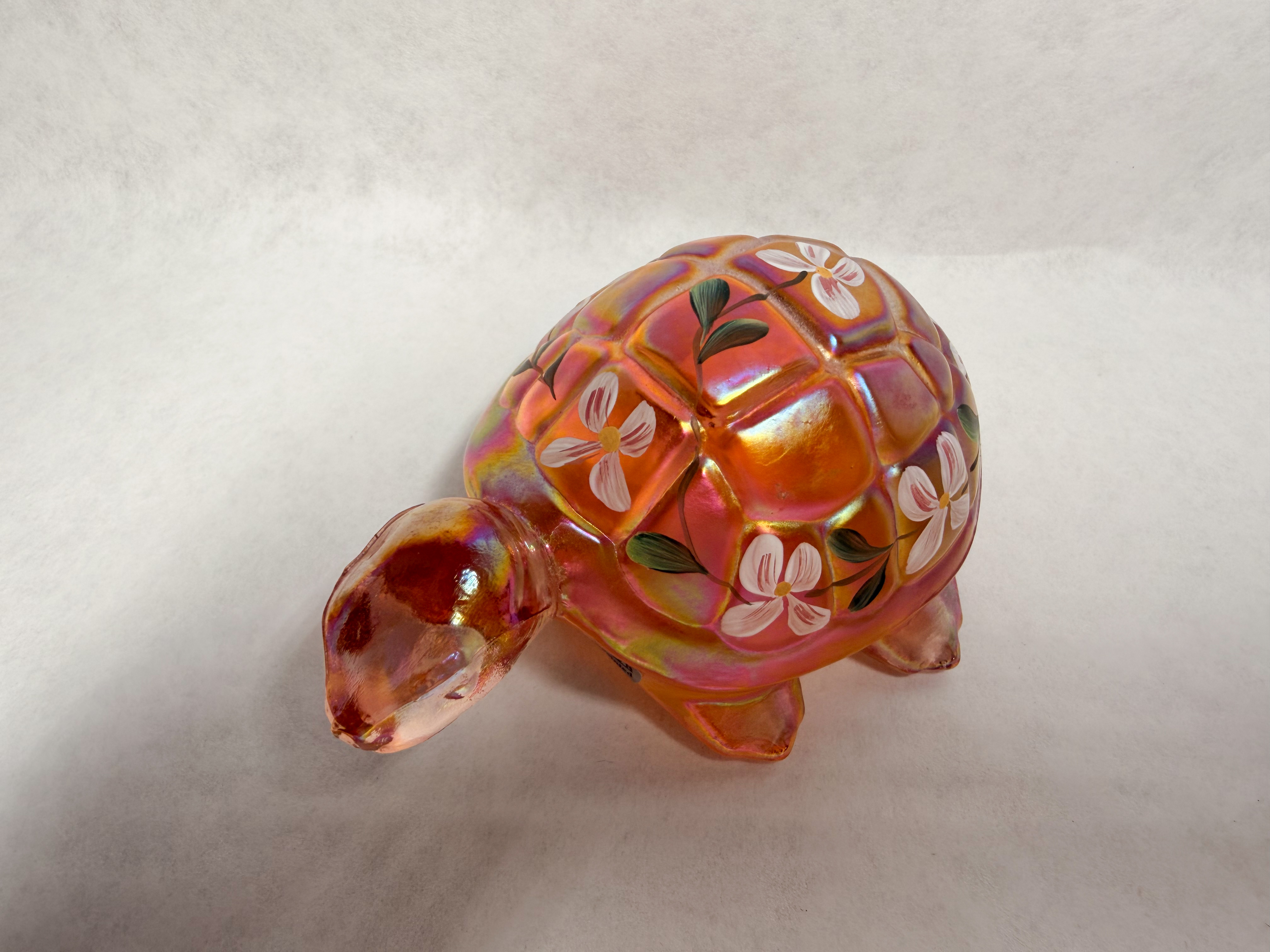 FENTON IRIDESCENT GLASS TURTLE FIGURINE