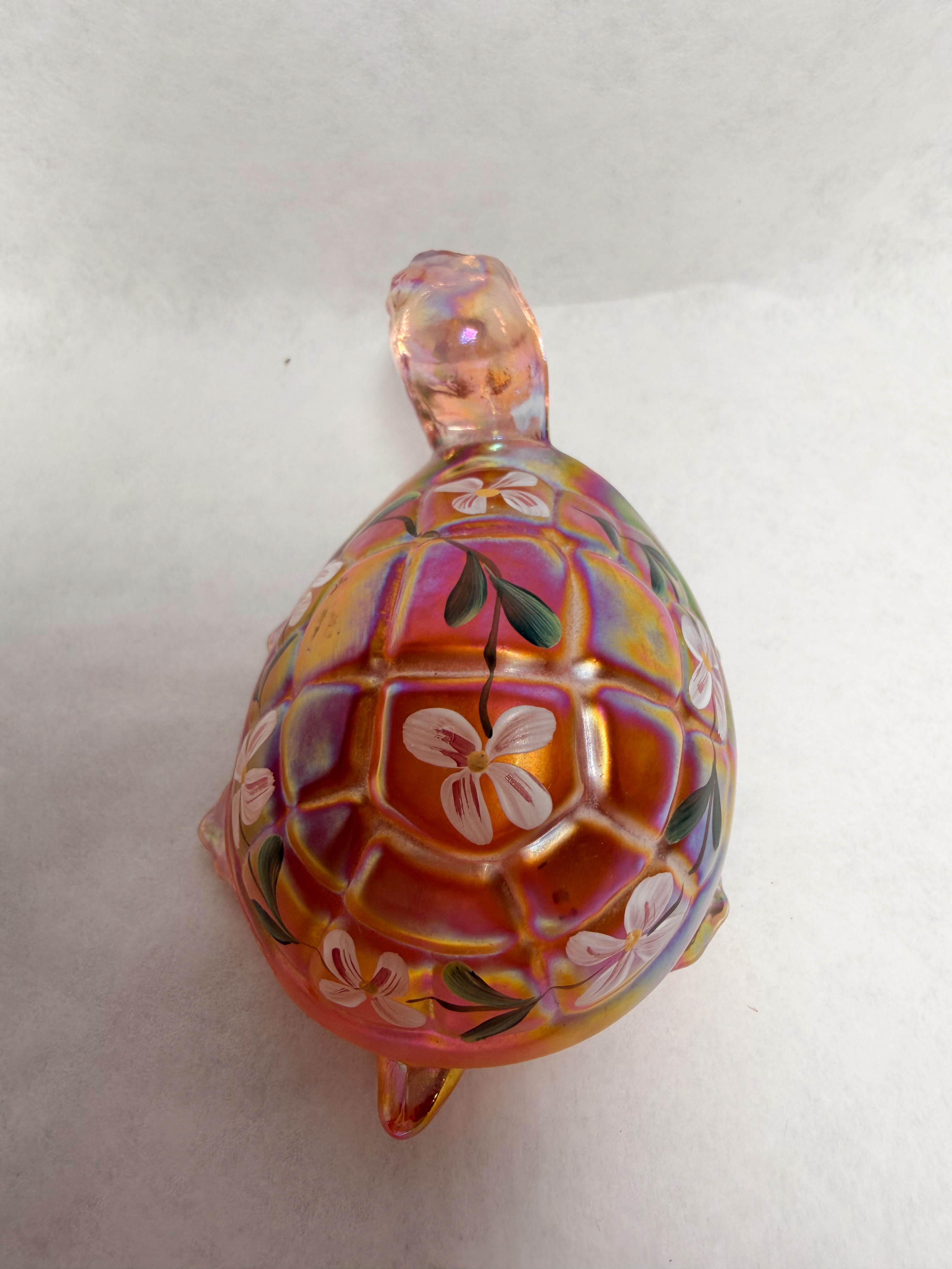 FENTON IRIDESCENT GLASS TURTLE FIGURINE