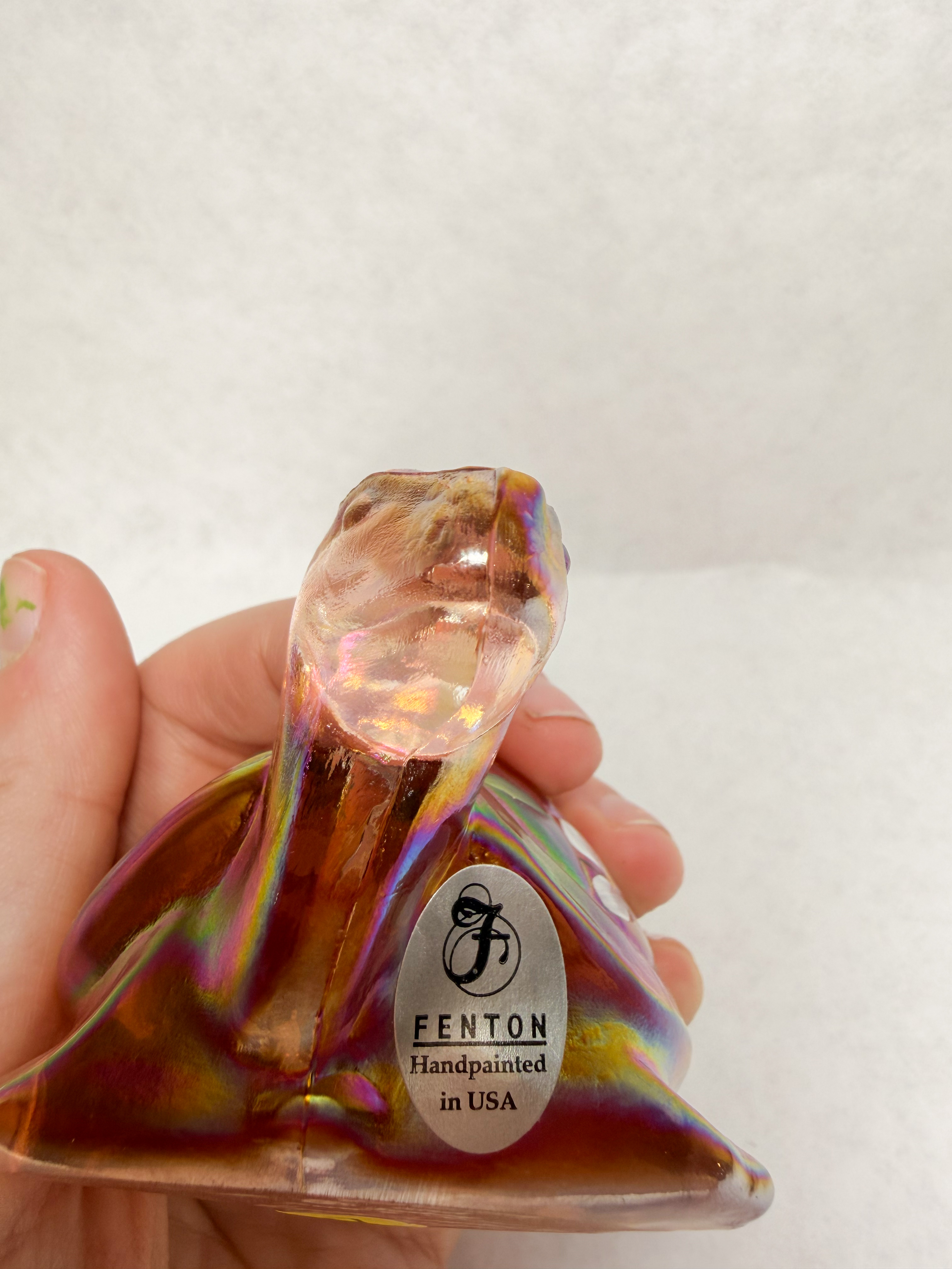 FENTON IRIDESCENT GLASS TURTLE FIGURINE