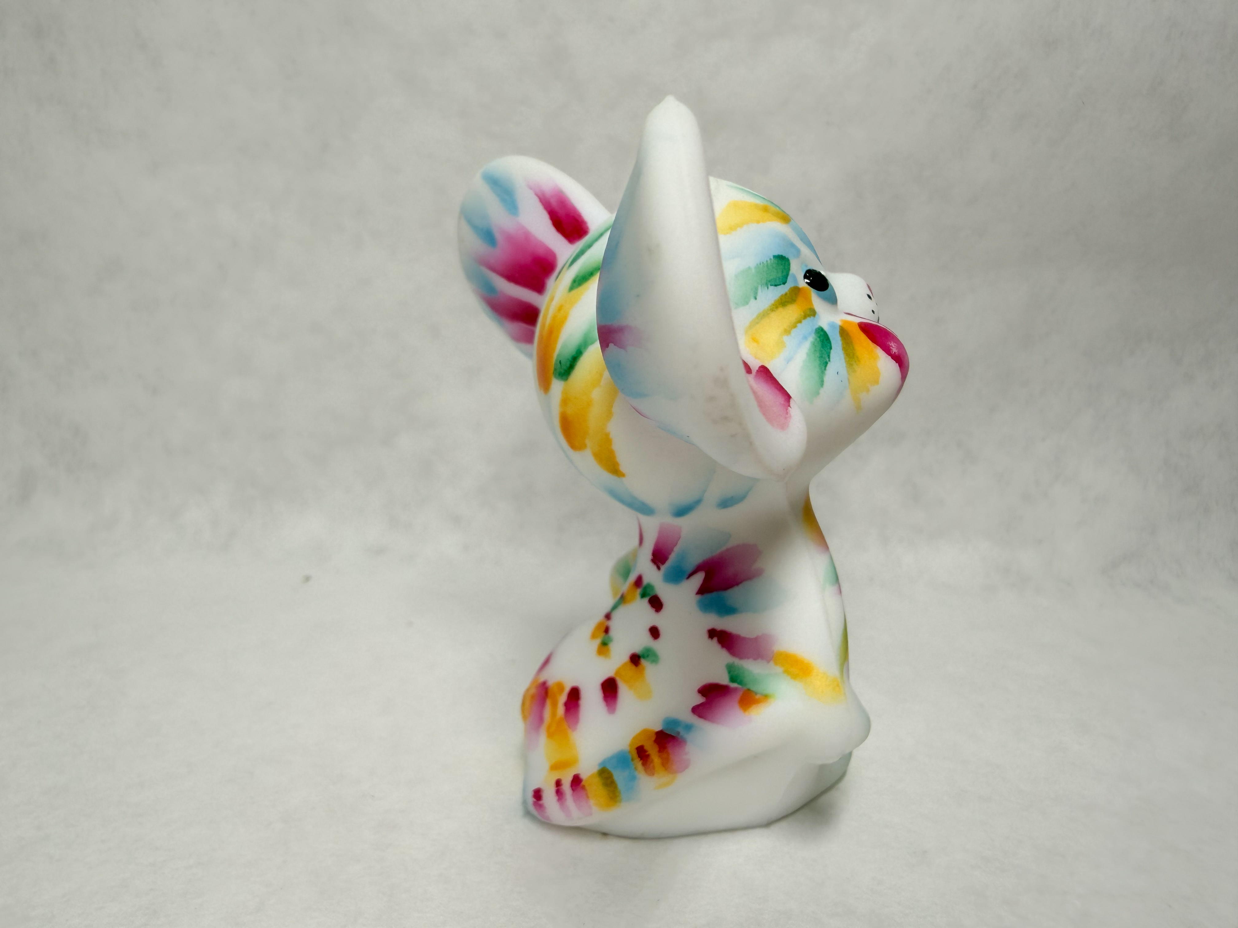 FENTON TIE DYE GLASS MOUSE, 2025 SPINDLER 113/131