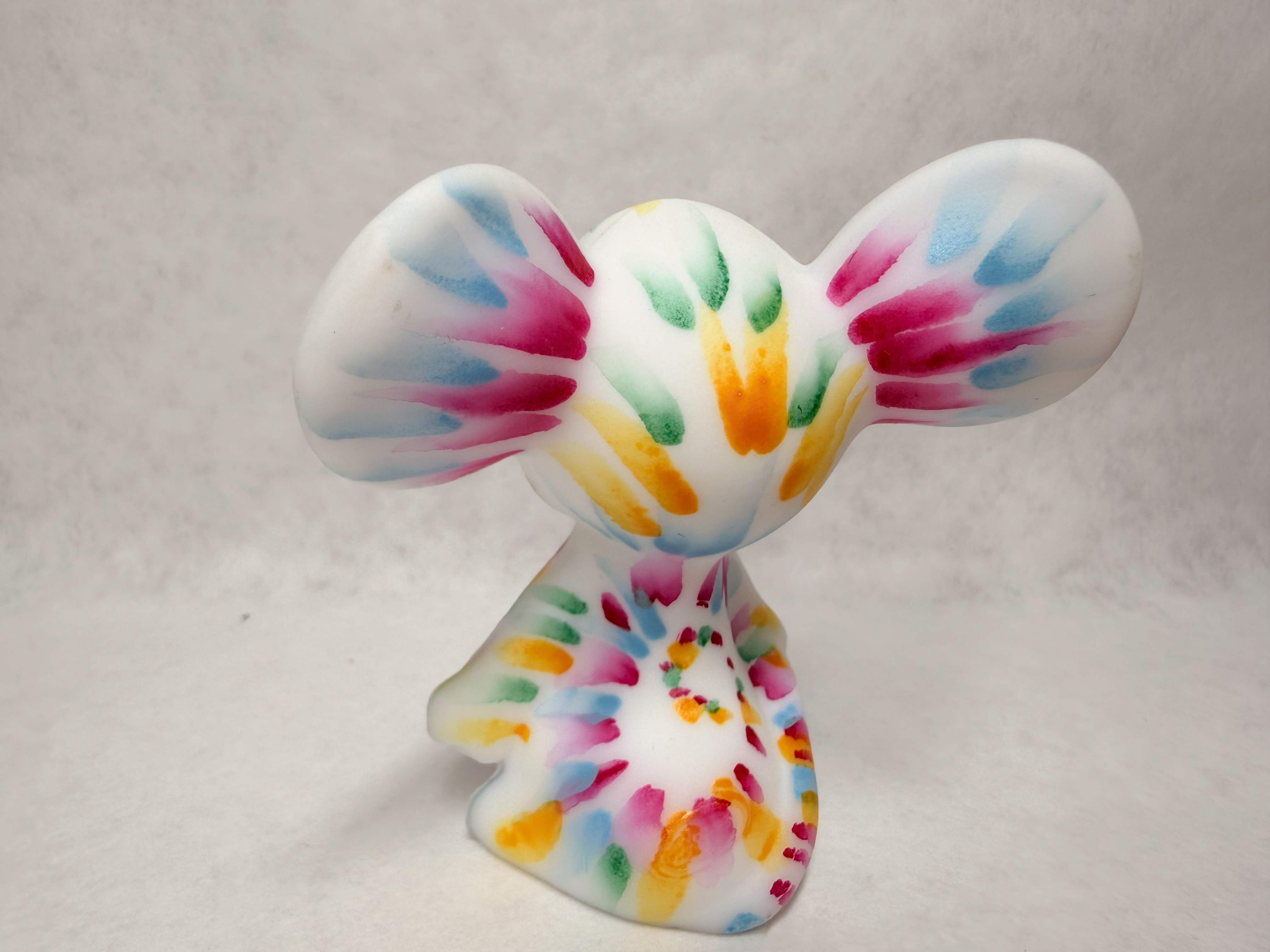 FENTON TIE DYE GLASS MOUSE, 2025 SPINDLER 113/131