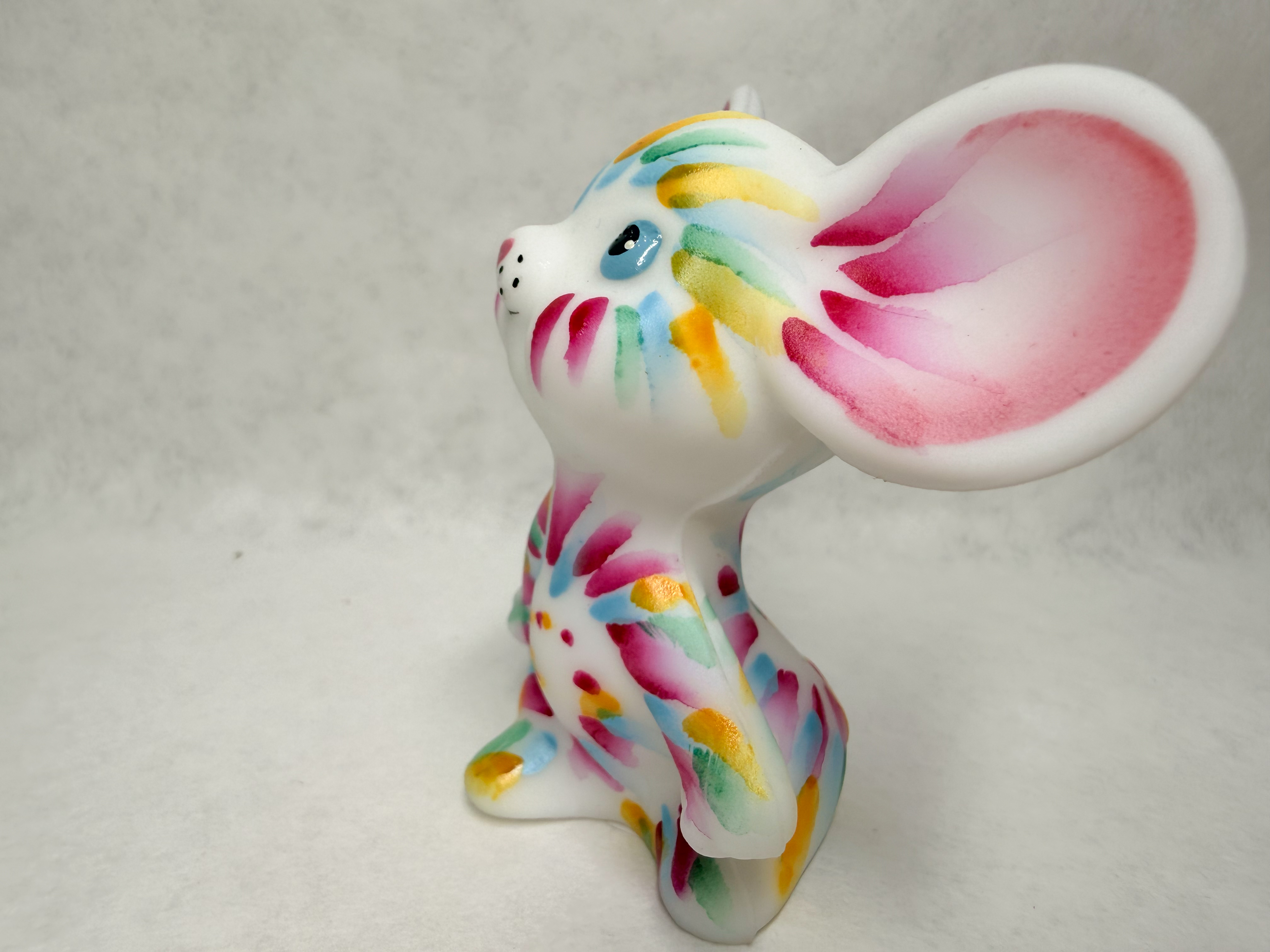 FENTON TIE DYE GLASS MOUSE, 2025 SPINDLER 113/131