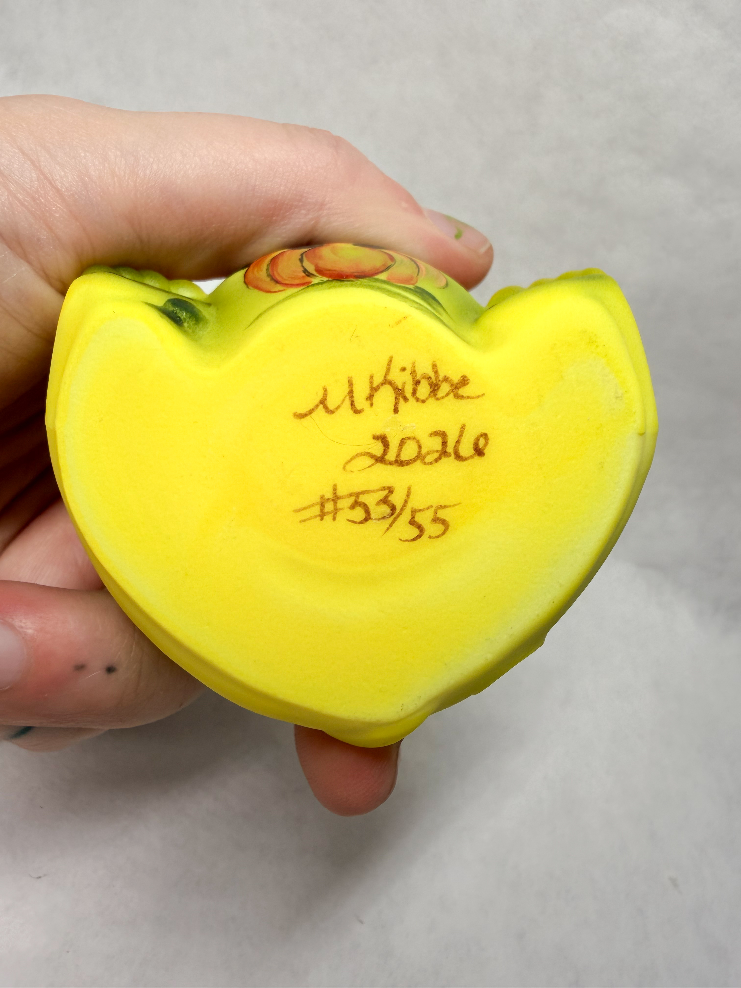 MICHELLE KIBBE HAND-PAINTED CUSTARD HIPPO, 2021 53/55