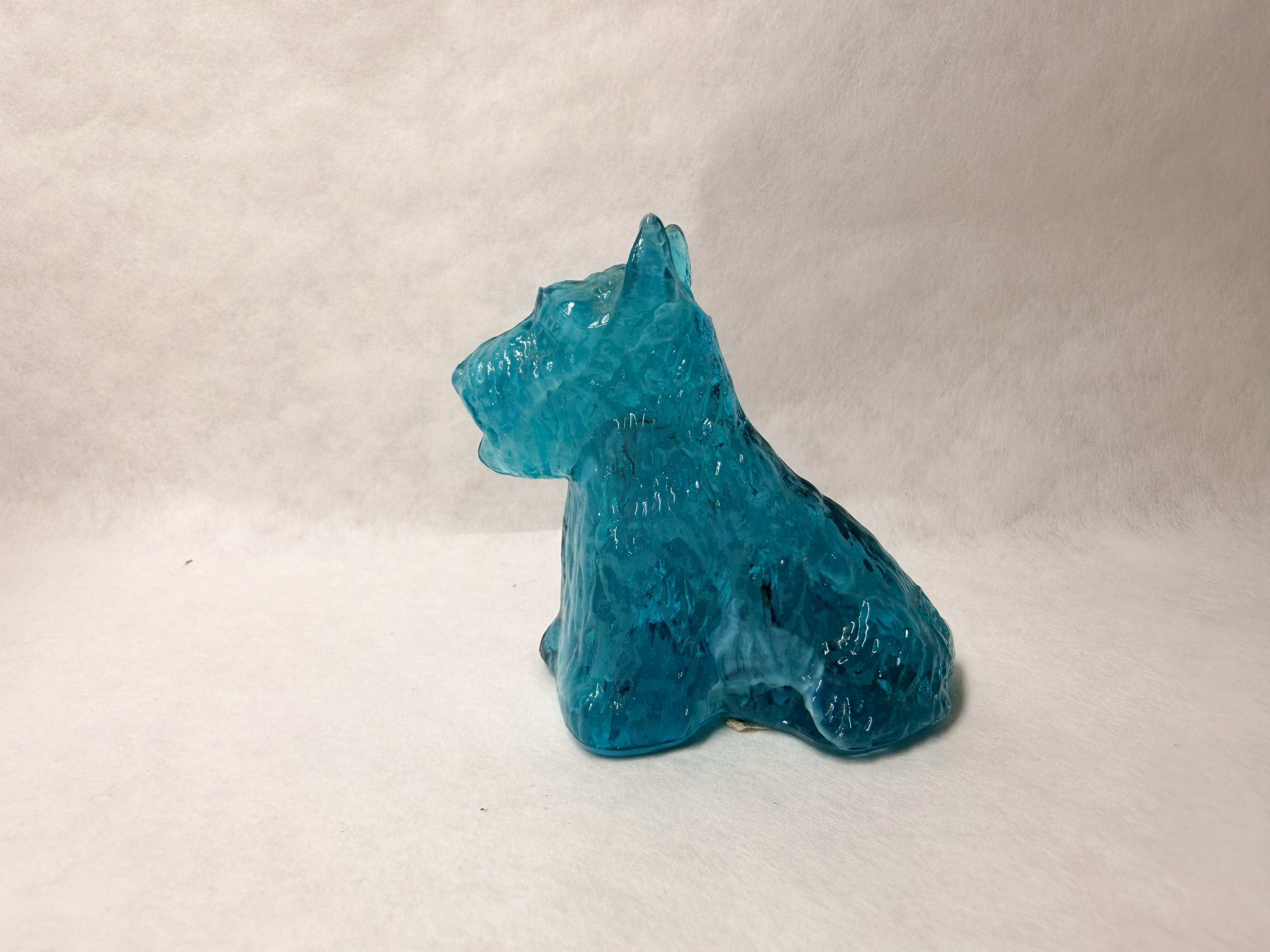 BLUEBERRY SWIRL URANIUM GLASS SCOTTIE DOG