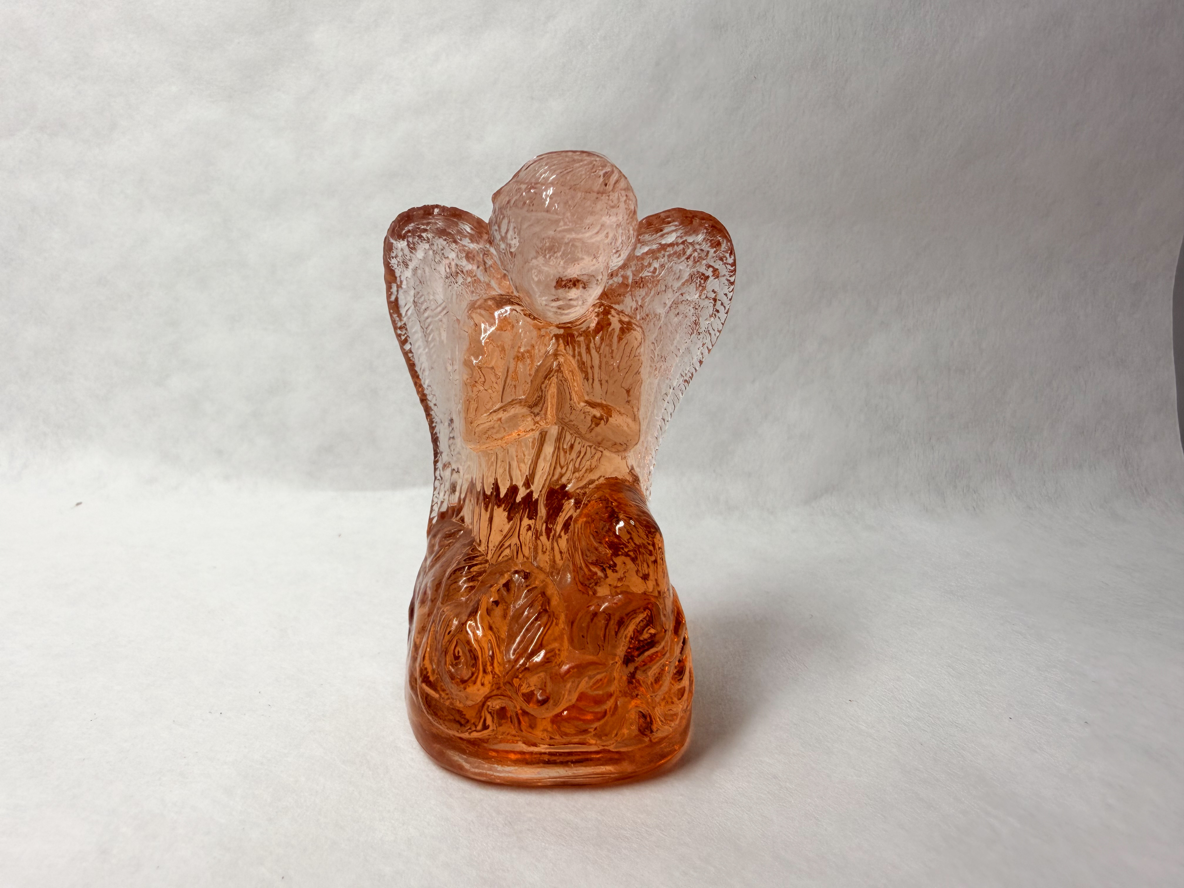 BOYD PEACH URANIUM GLASS ANGEL