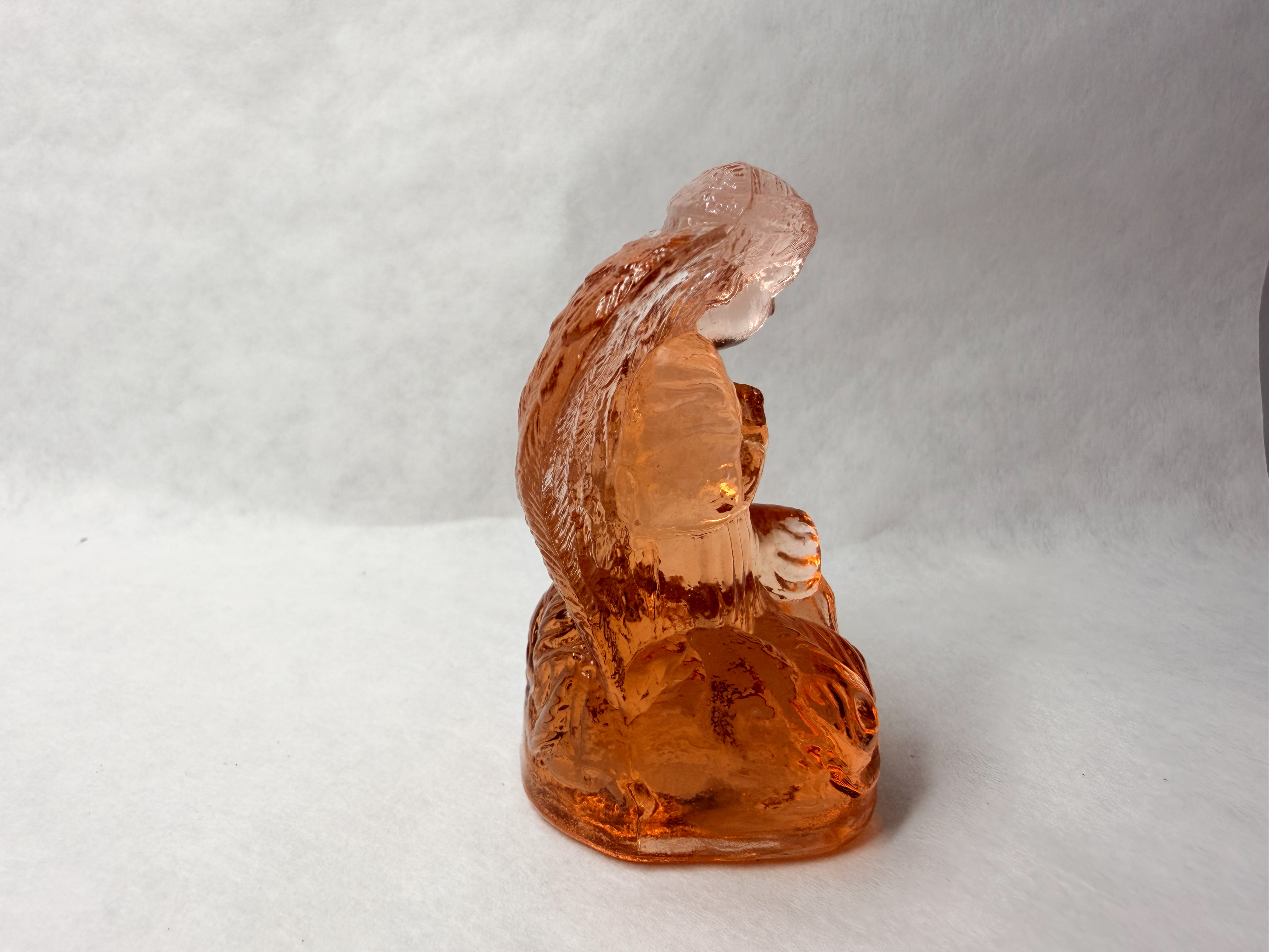 BOYD PEACH URANIUM GLASS ANGEL