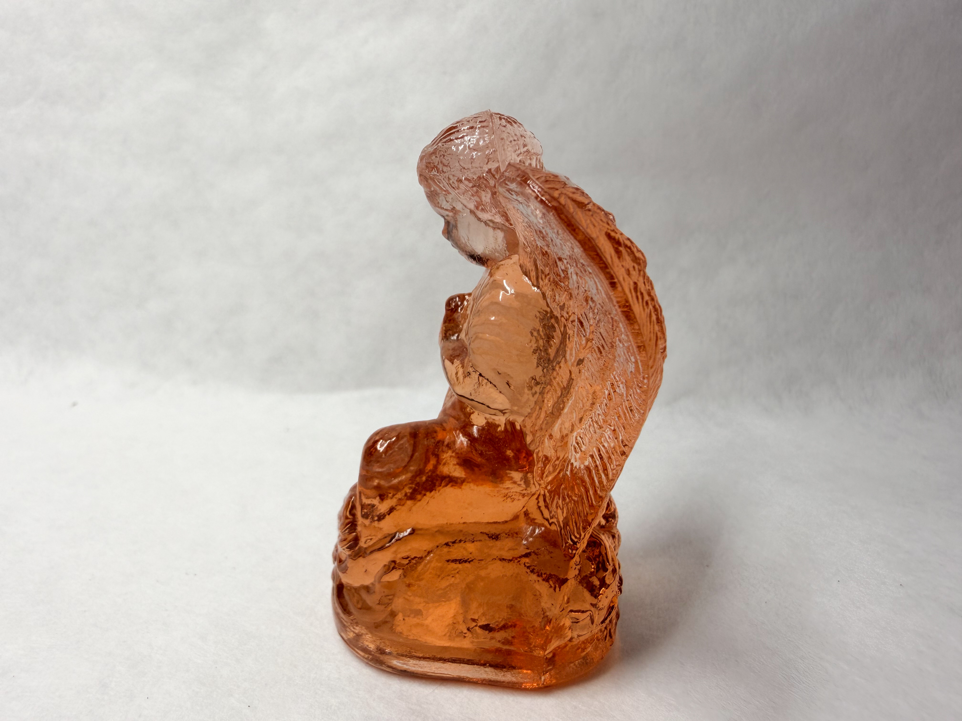 BOYD PEACH URANIUM GLASS ANGEL