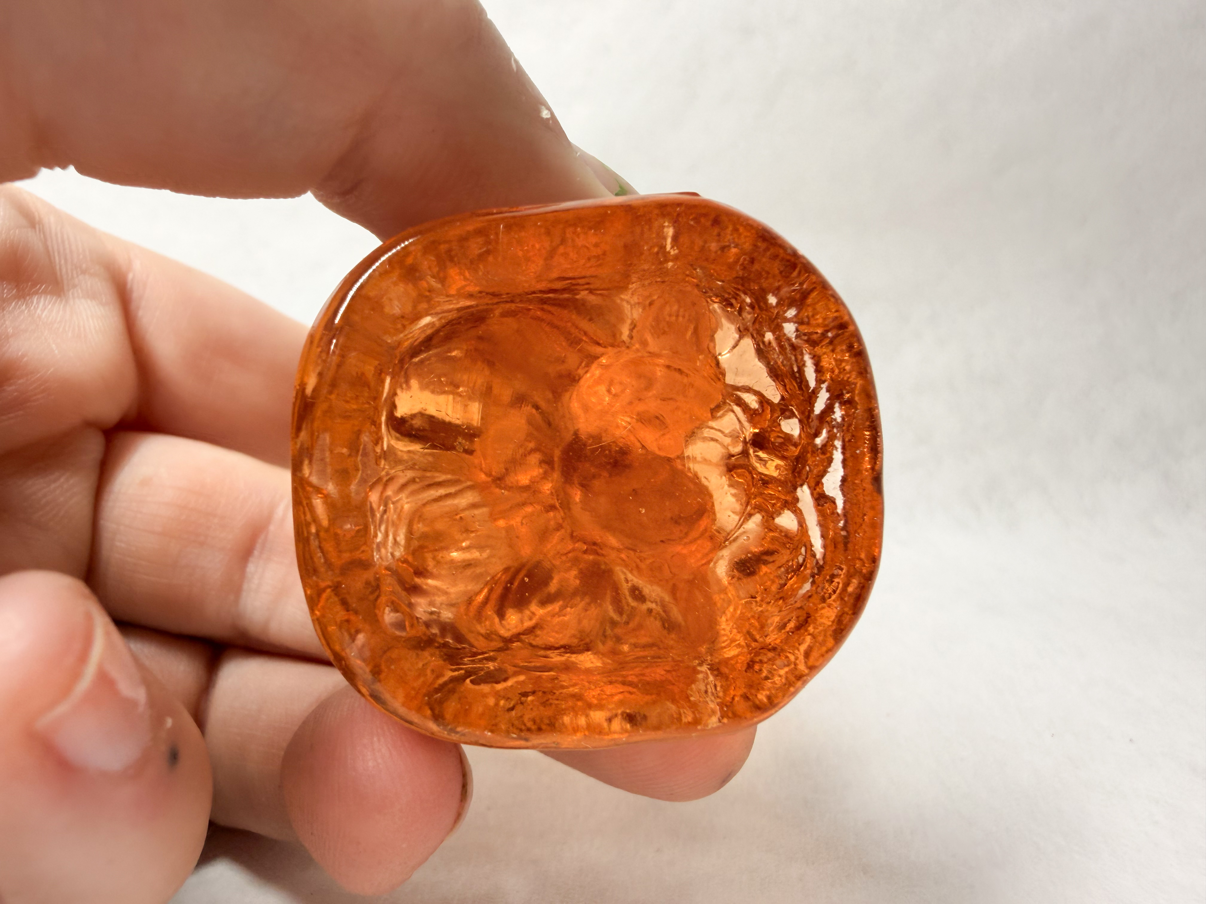 BOYD PEACH URANIUM GLASS ANGEL