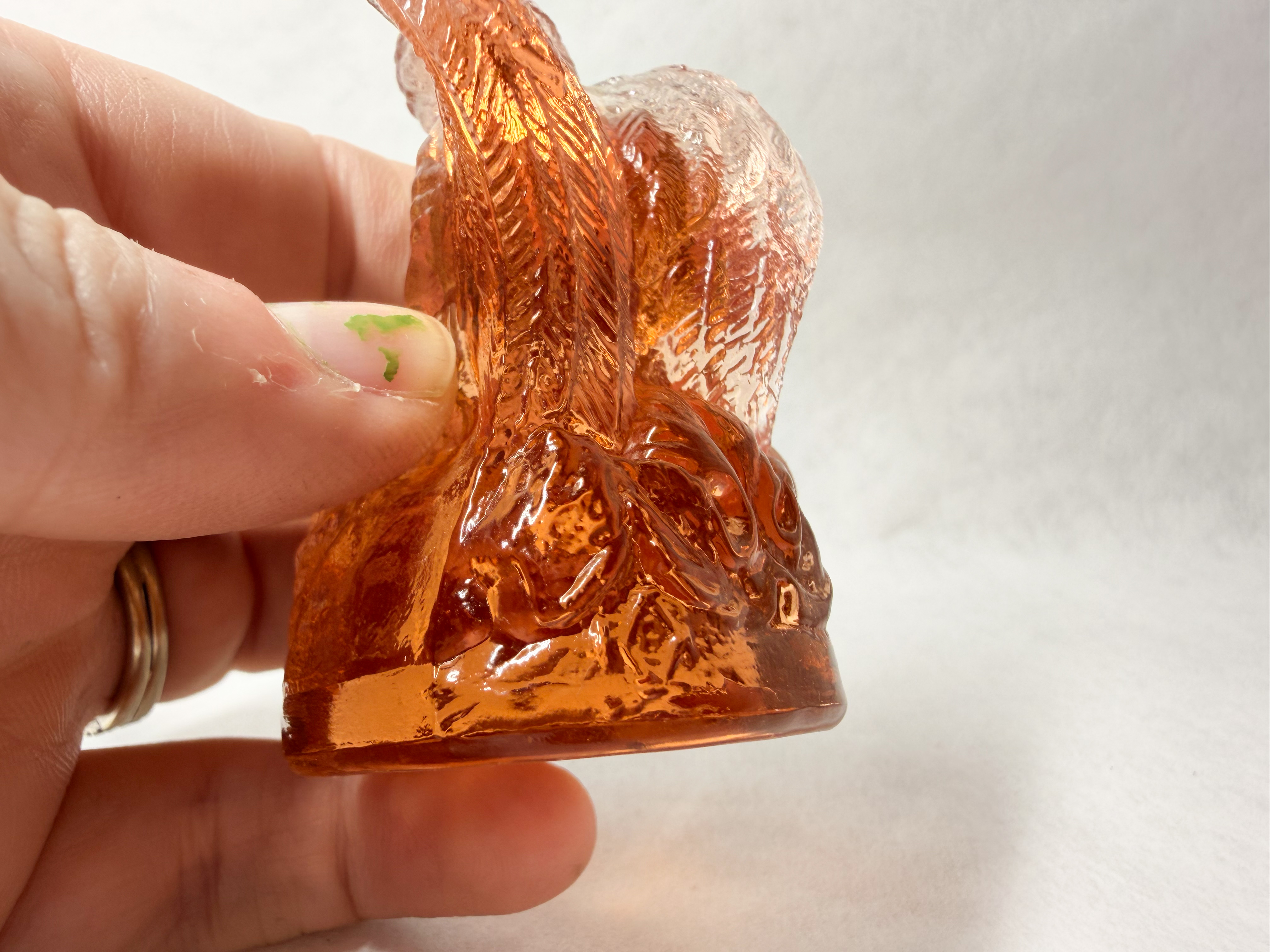 BOYD PEACH URANIUM GLASS ANGEL
