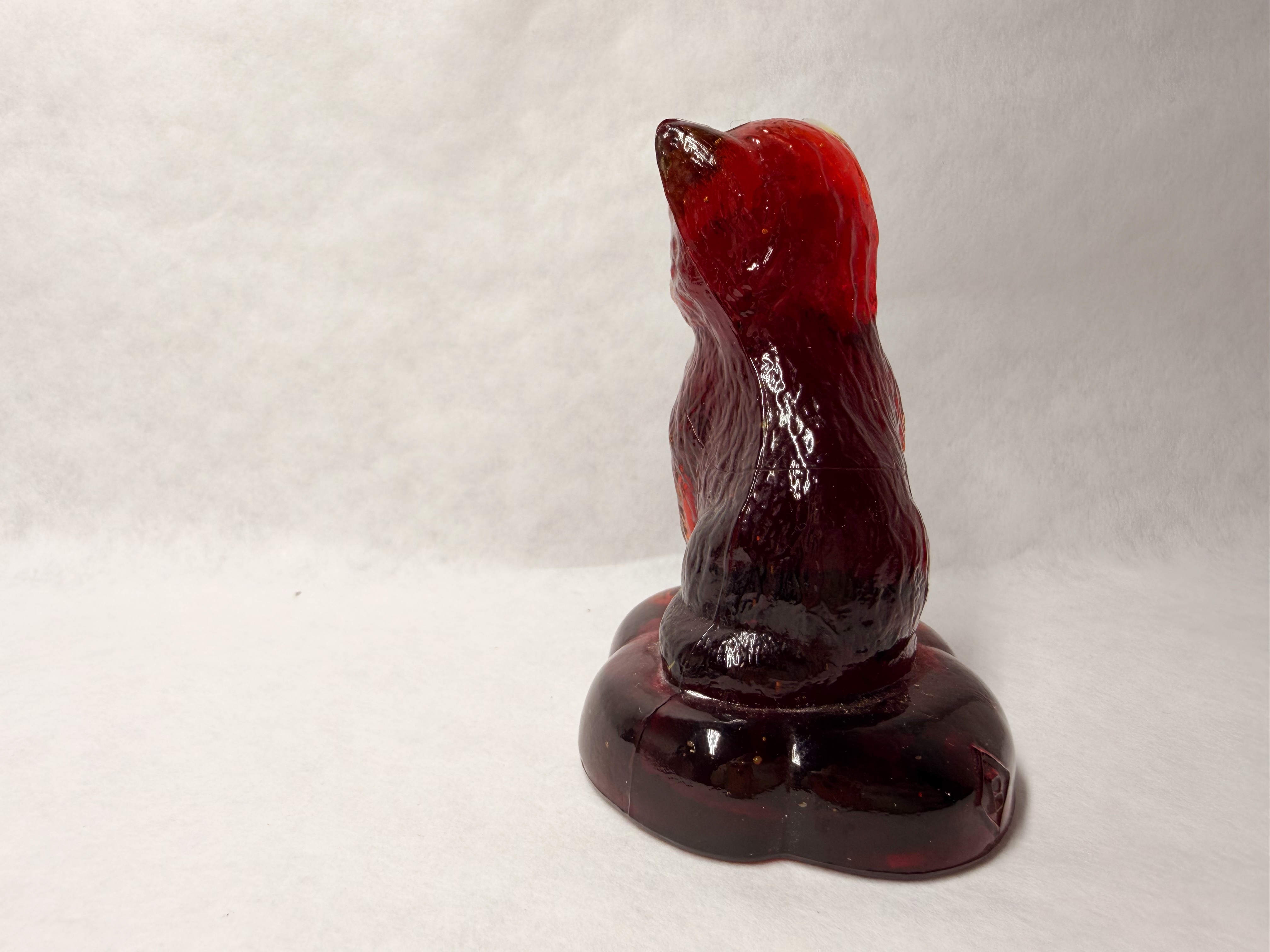 BOYD'S GLASS RED SITTING KITTEN PILLOW