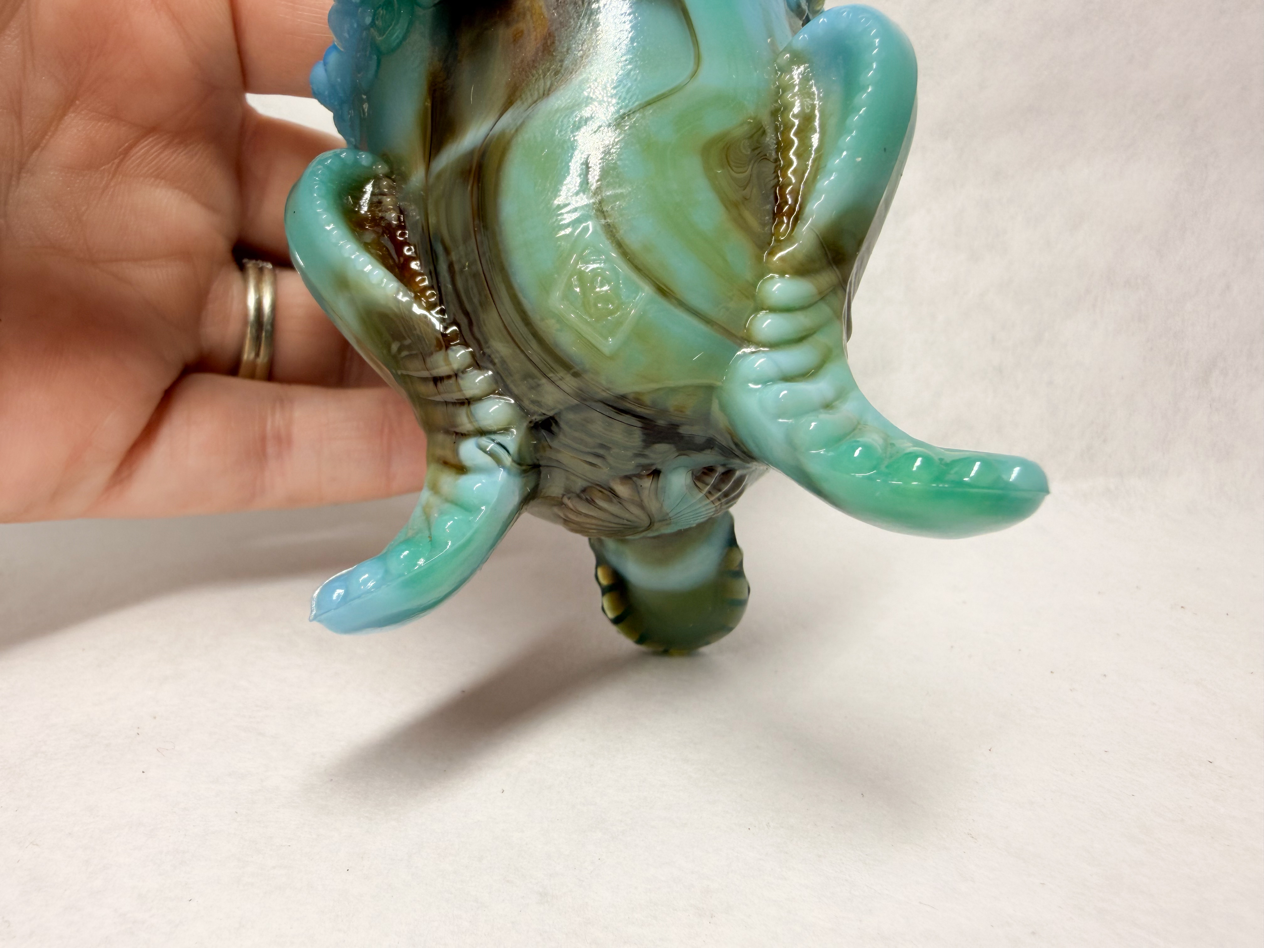 BOYD SLAG GLASS FOOTED TOOTHPICK HOLDER, 1950S