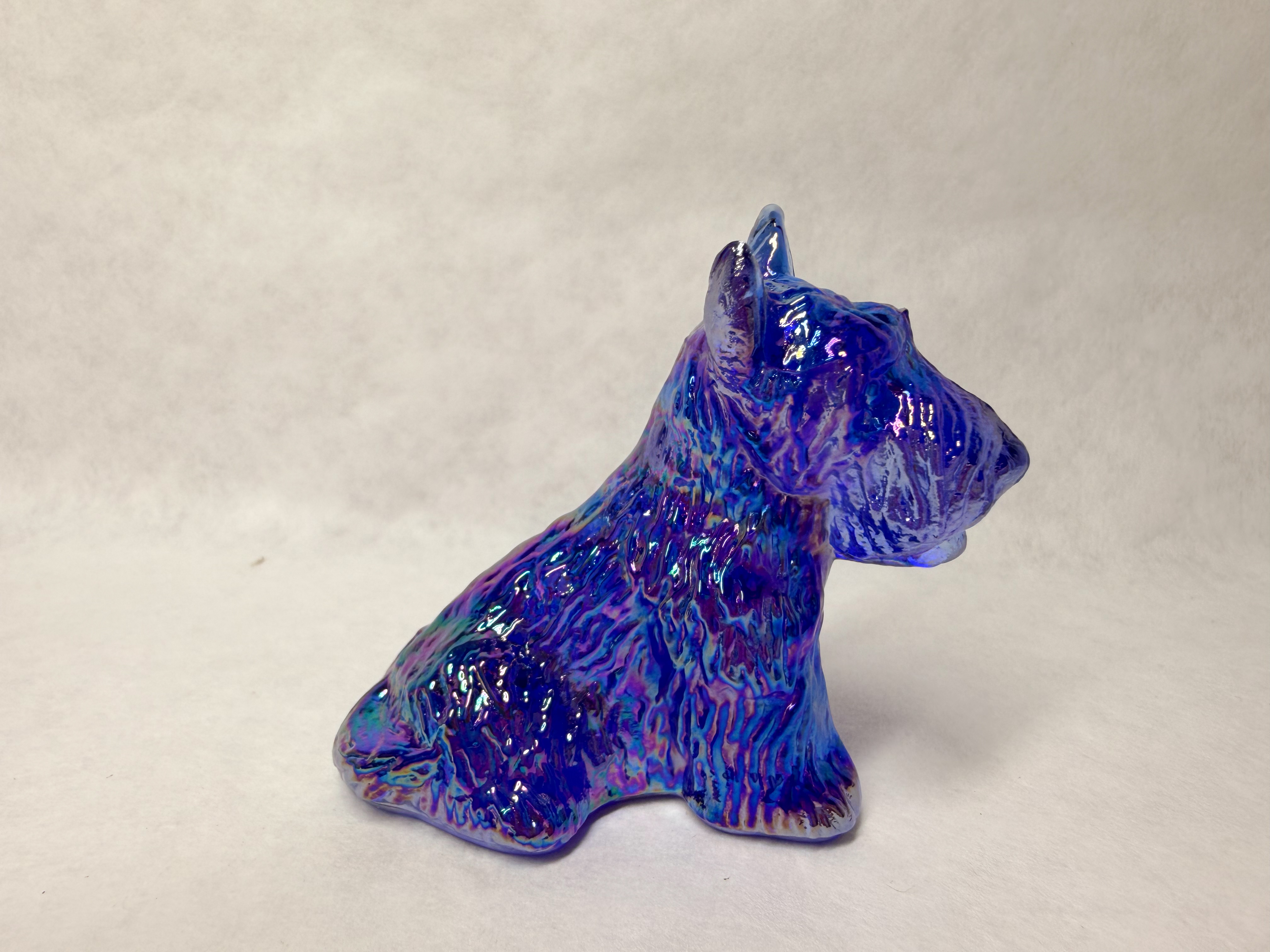 BOYD'S IRIDESCENT COBALT GLASS SCOTTIE 1988-1993
