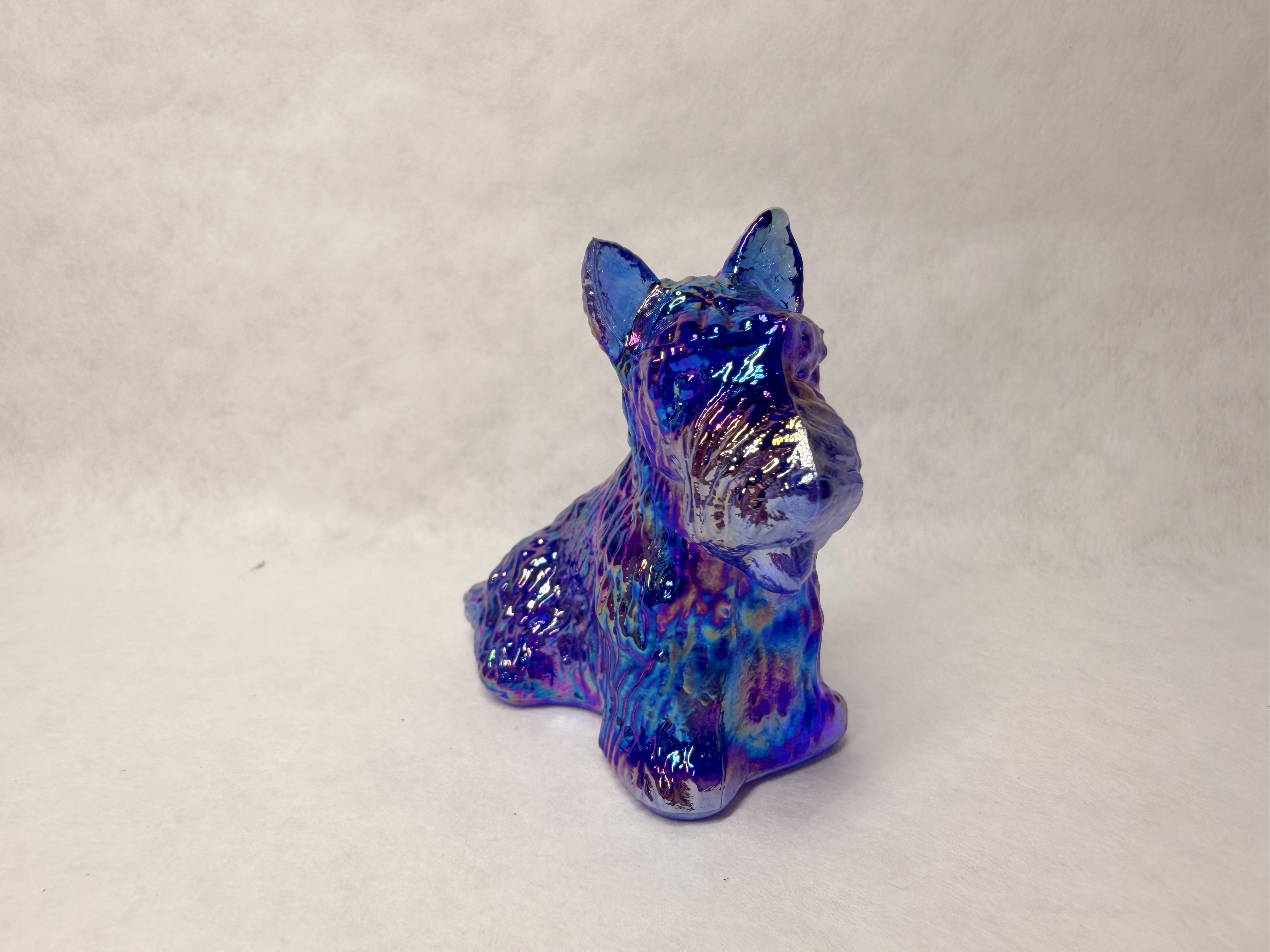 BOYD'S IRIDESCENT COBALT GLASS SCOTTIE 1988-1993