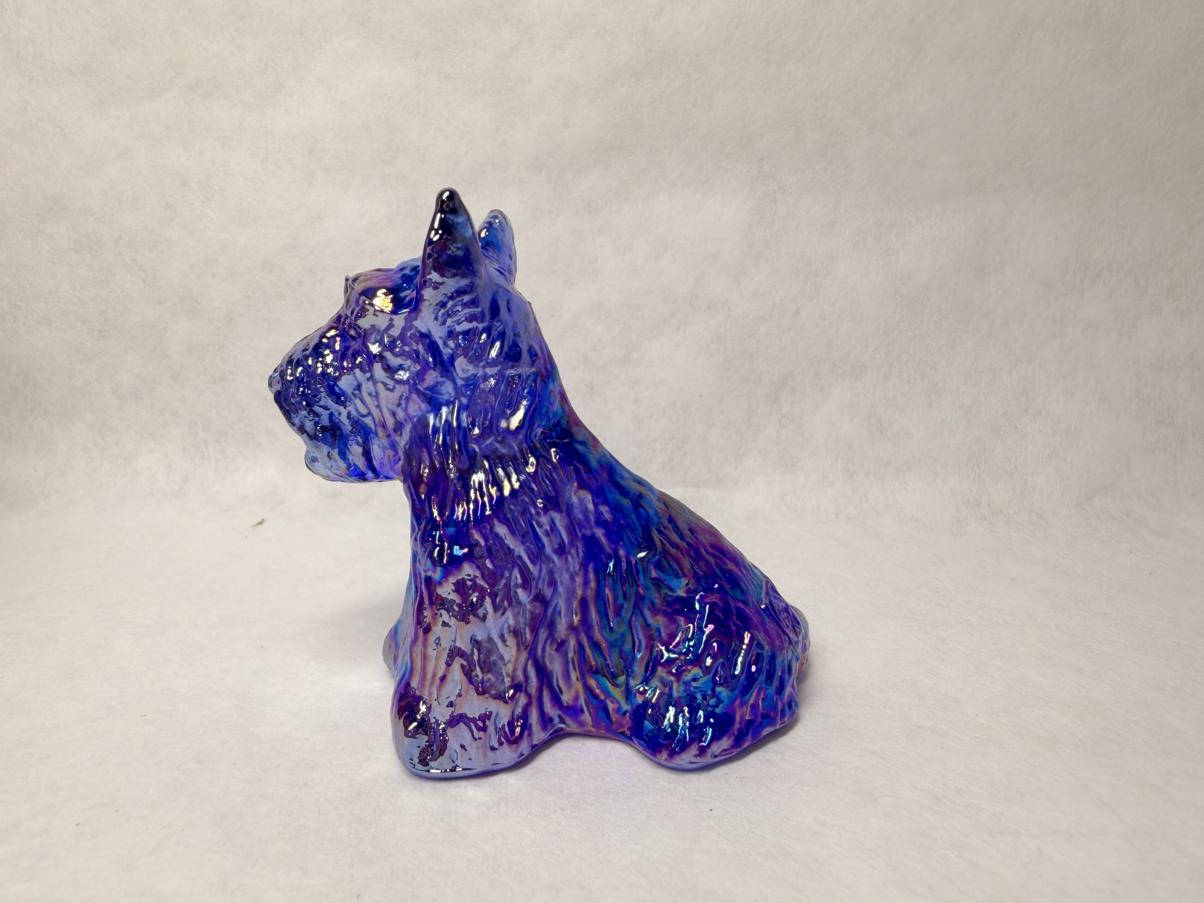 BOYD'S IRIDESCENT COBALT GLASS SCOTTIE 1988-1993
