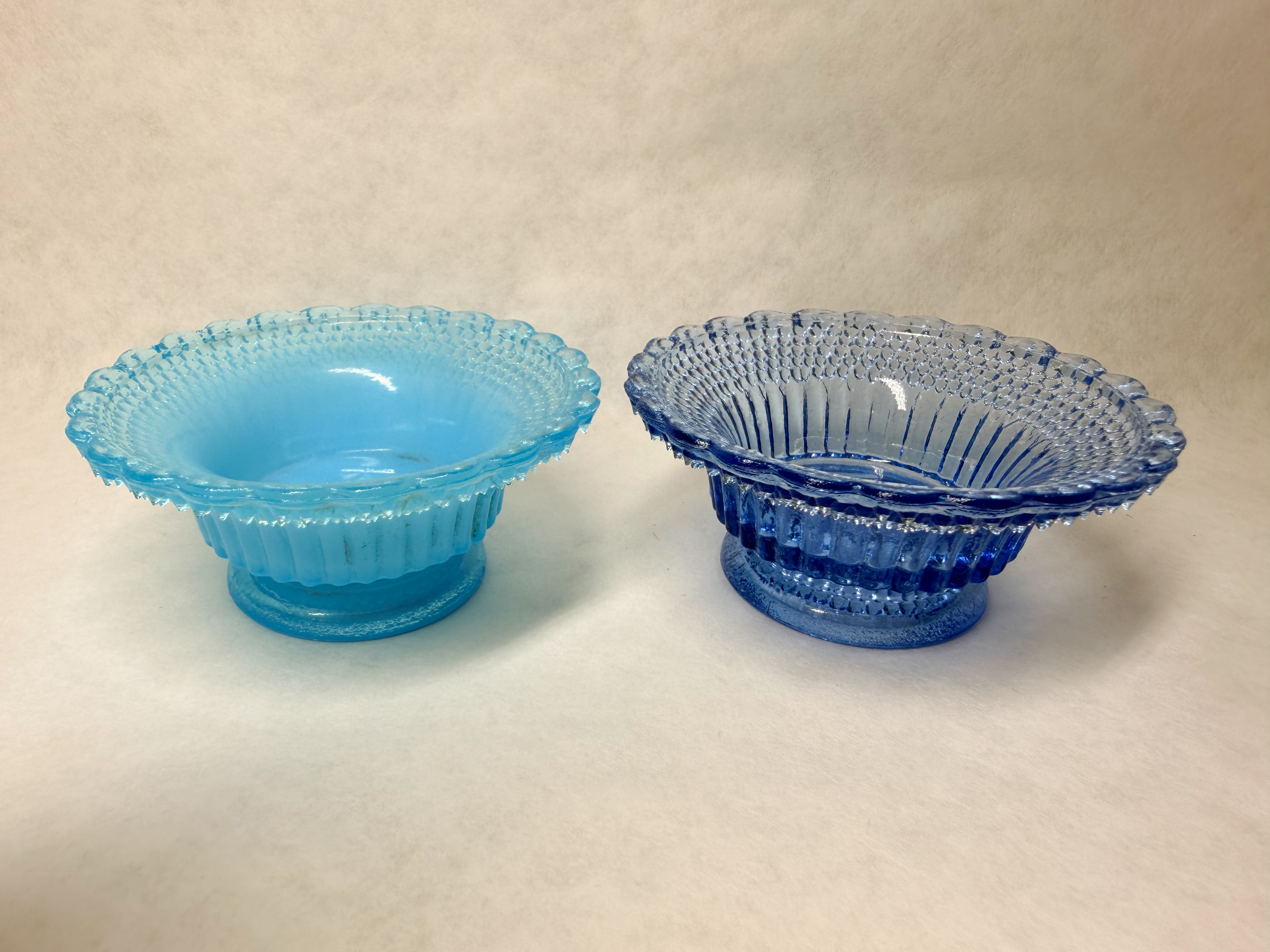 BOYD BLUE PRESSED GLASS BOWLS, 1980S