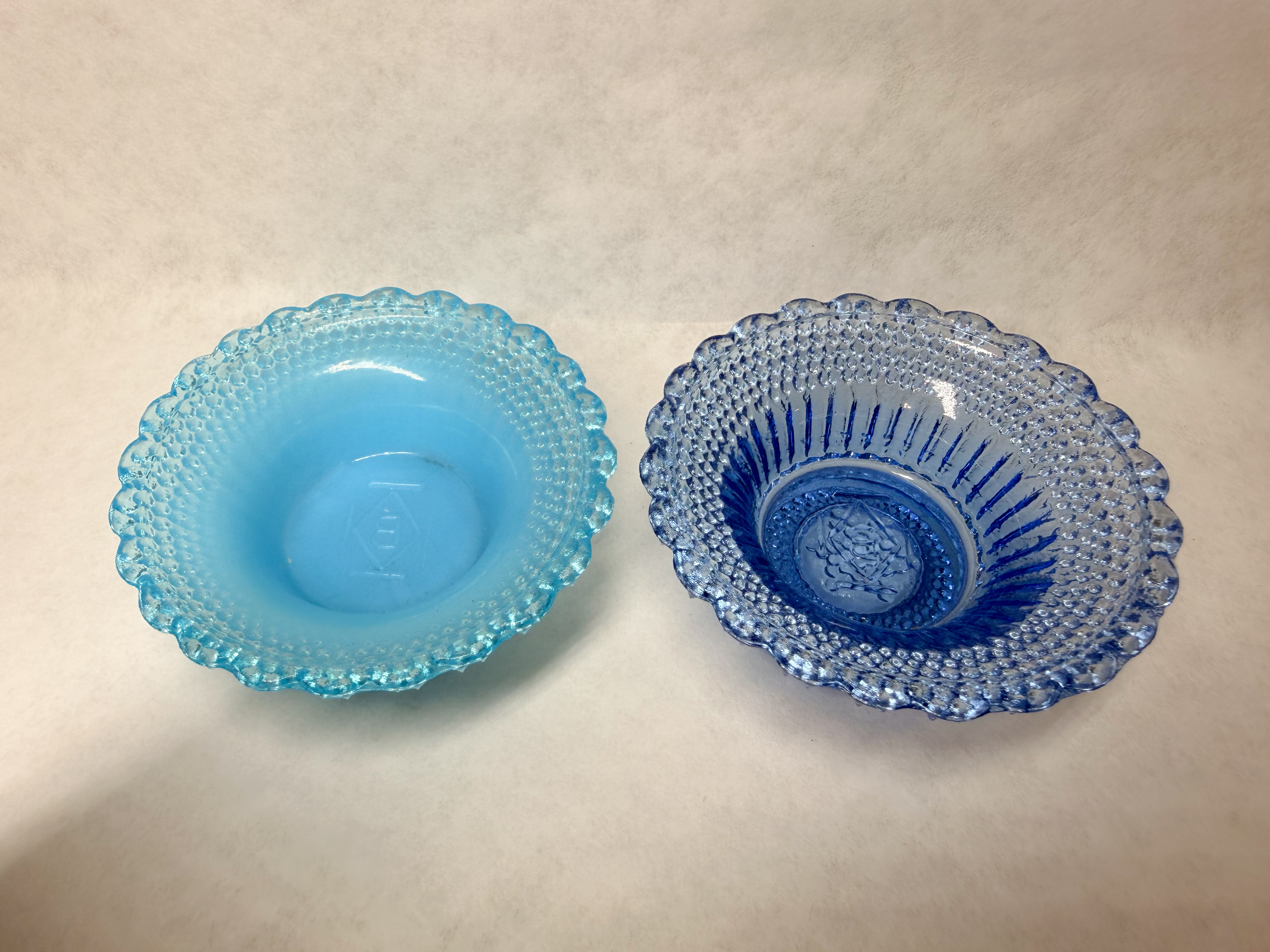 BOYD BLUE PRESSED GLASS BOWLS, 1980S