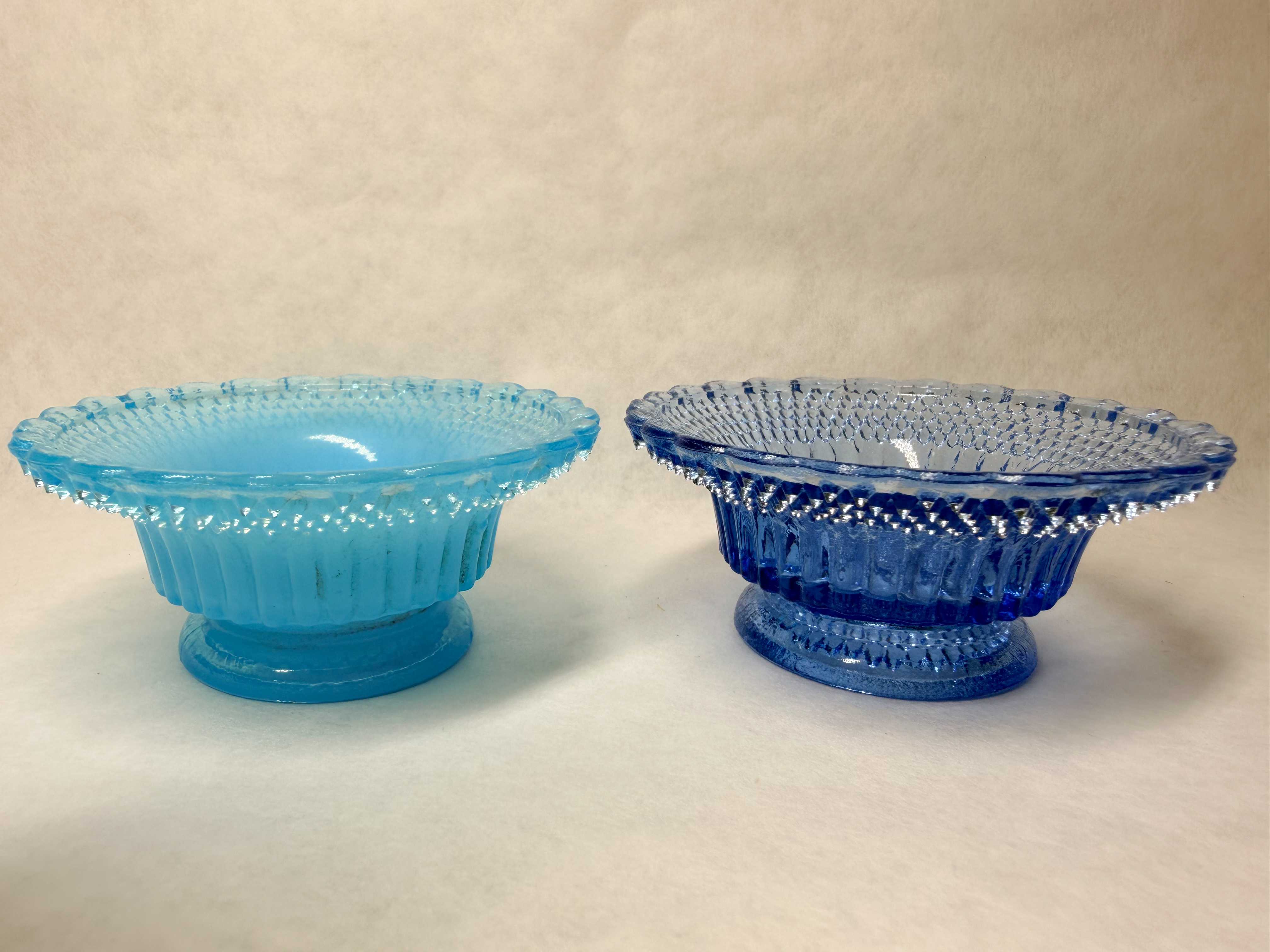 BOYD BLUE PRESSED GLASS BOWLS, 1980S