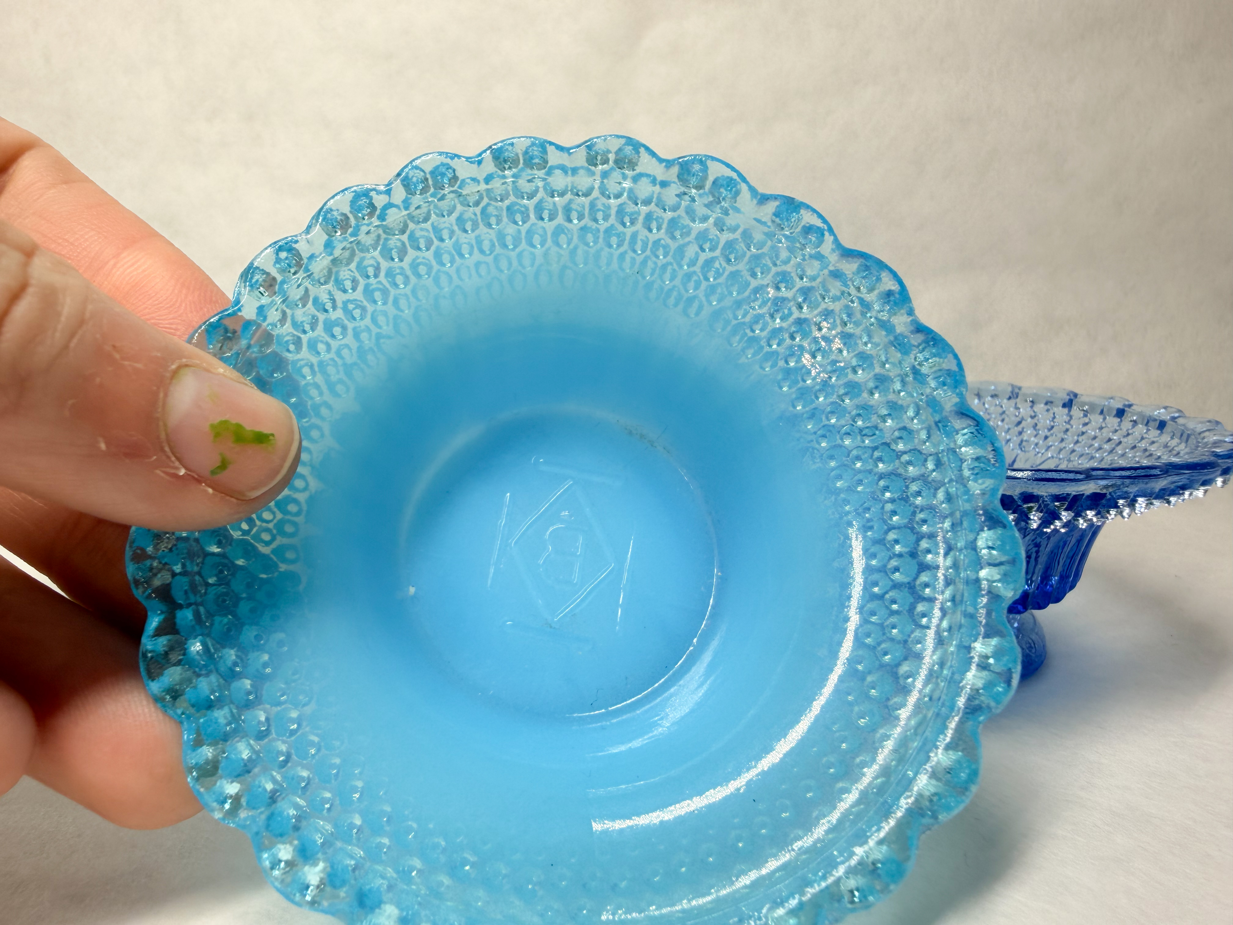 BOYD BLUE PRESSED GLASS BOWLS, 1980S