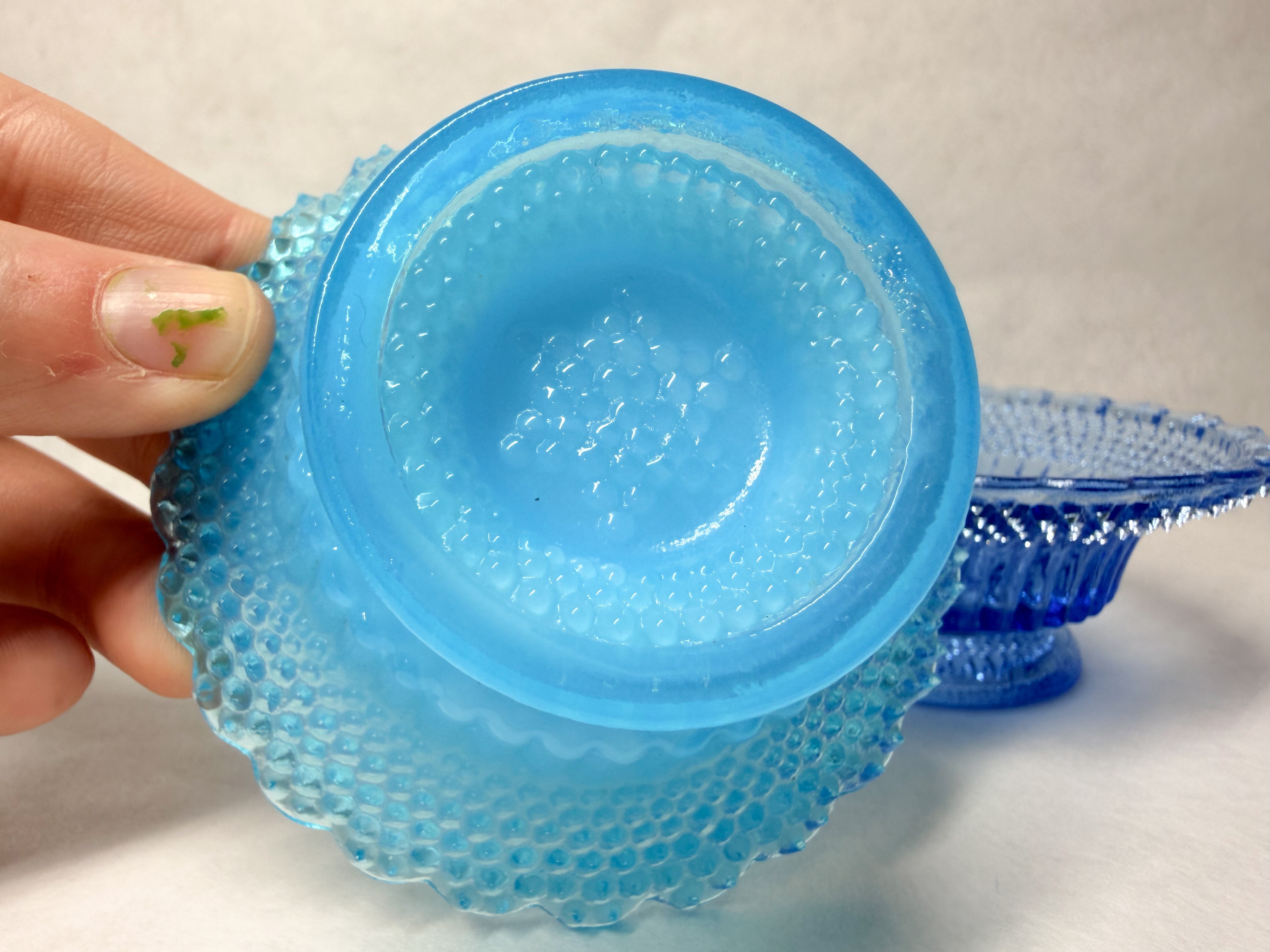 BOYD BLUE PRESSED GLASS BOWLS, 1980S