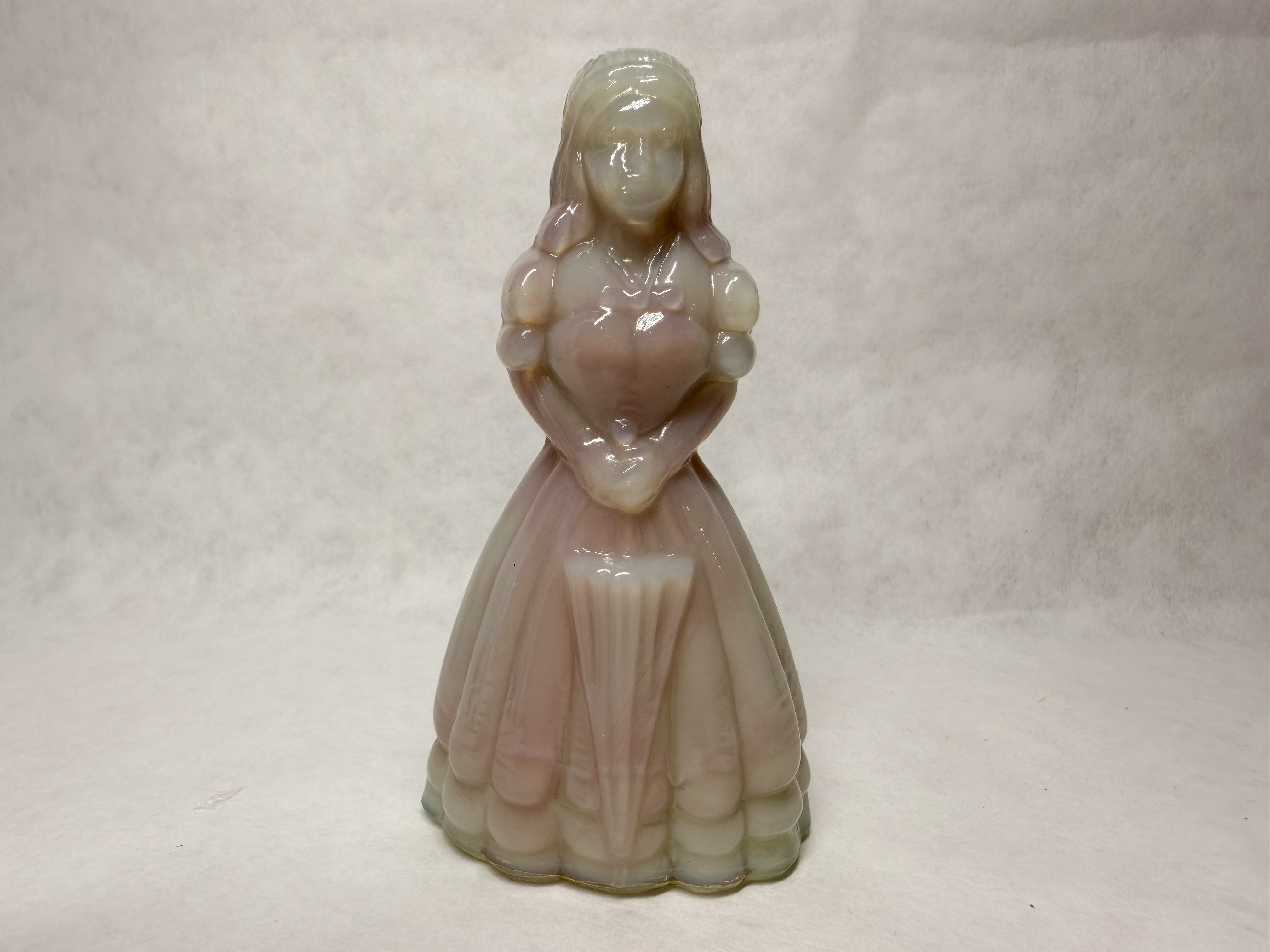 TAN SLAG GLASS COLONIAL FIGURINE