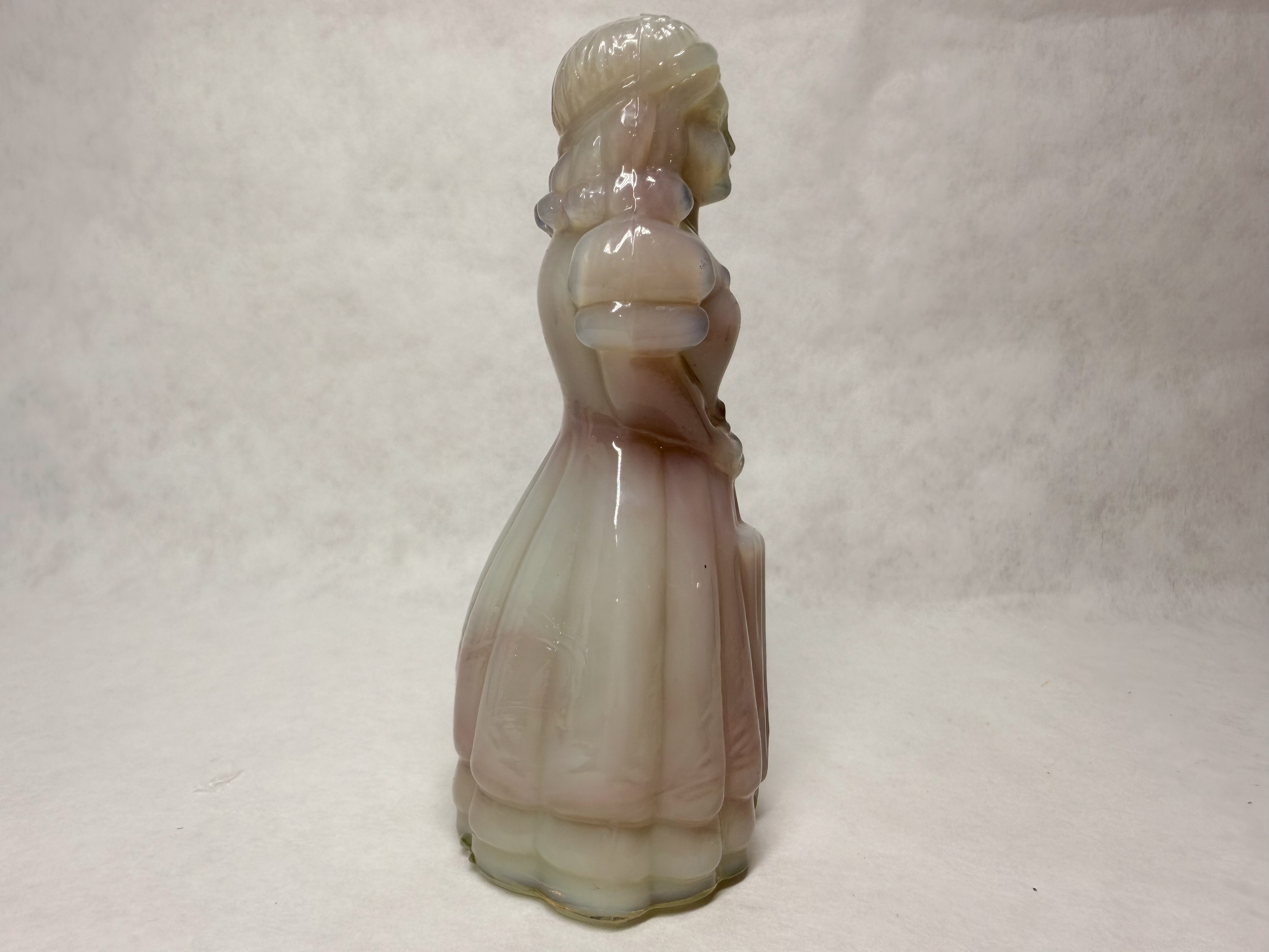 TAN SLAG GLASS COLONIAL FIGURINE