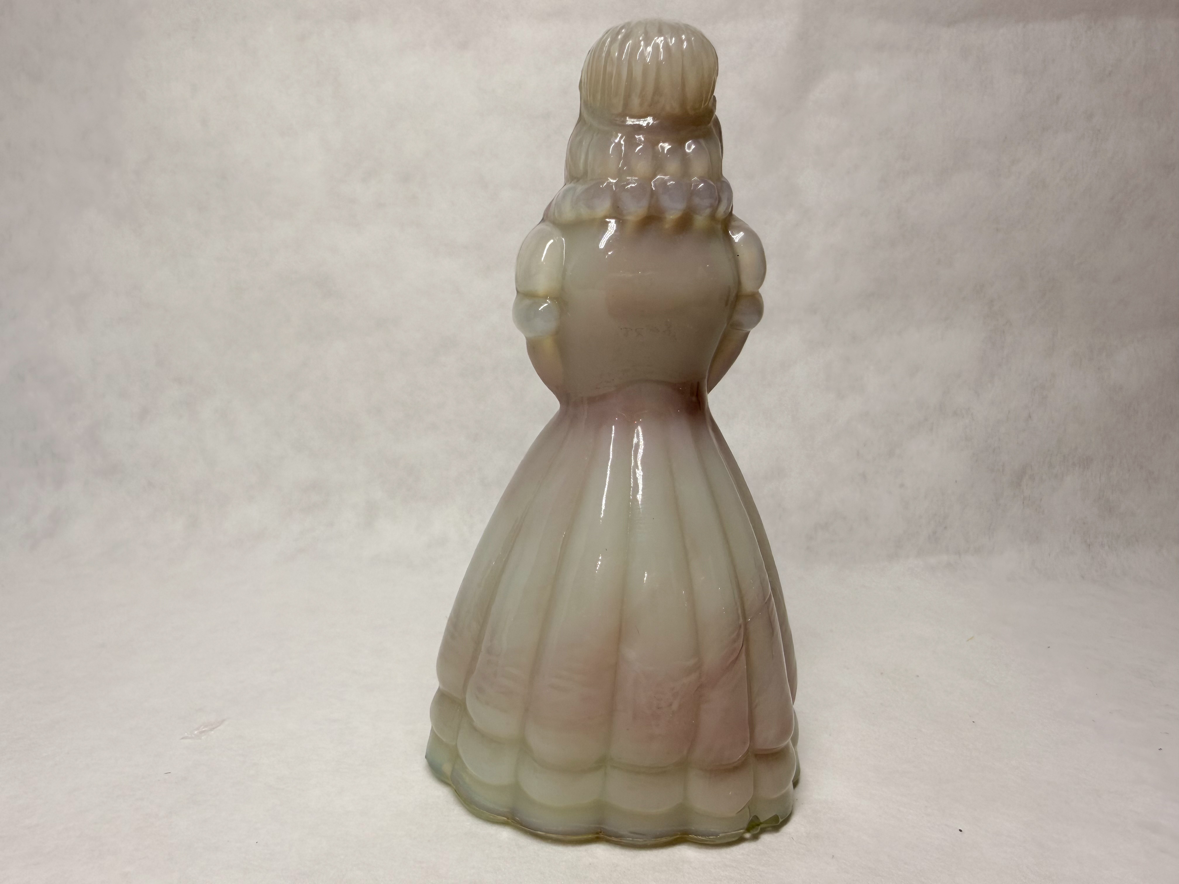 TAN SLAG GLASS COLONIAL FIGURINE