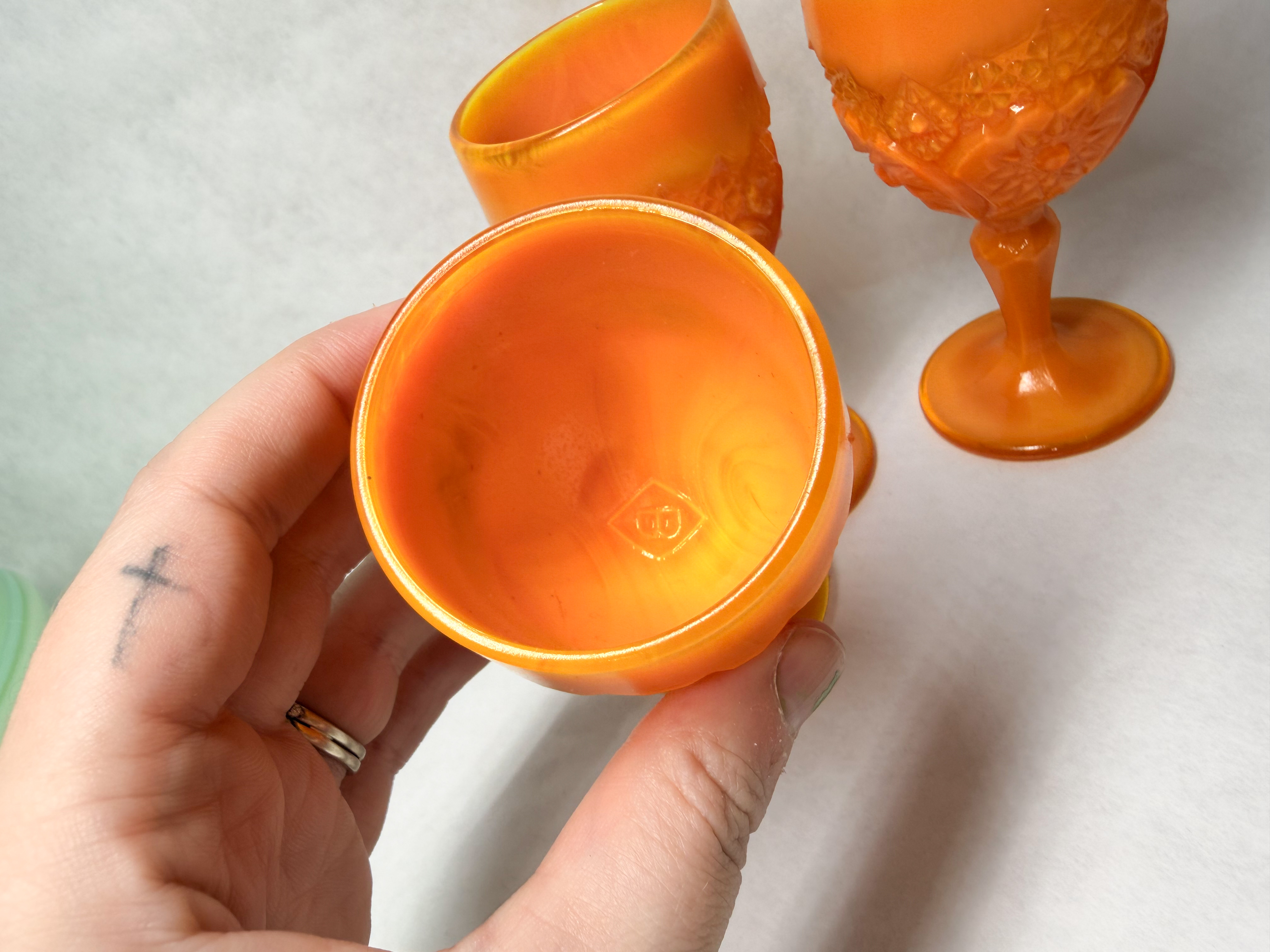 BOYD ORANGE GOBLETS