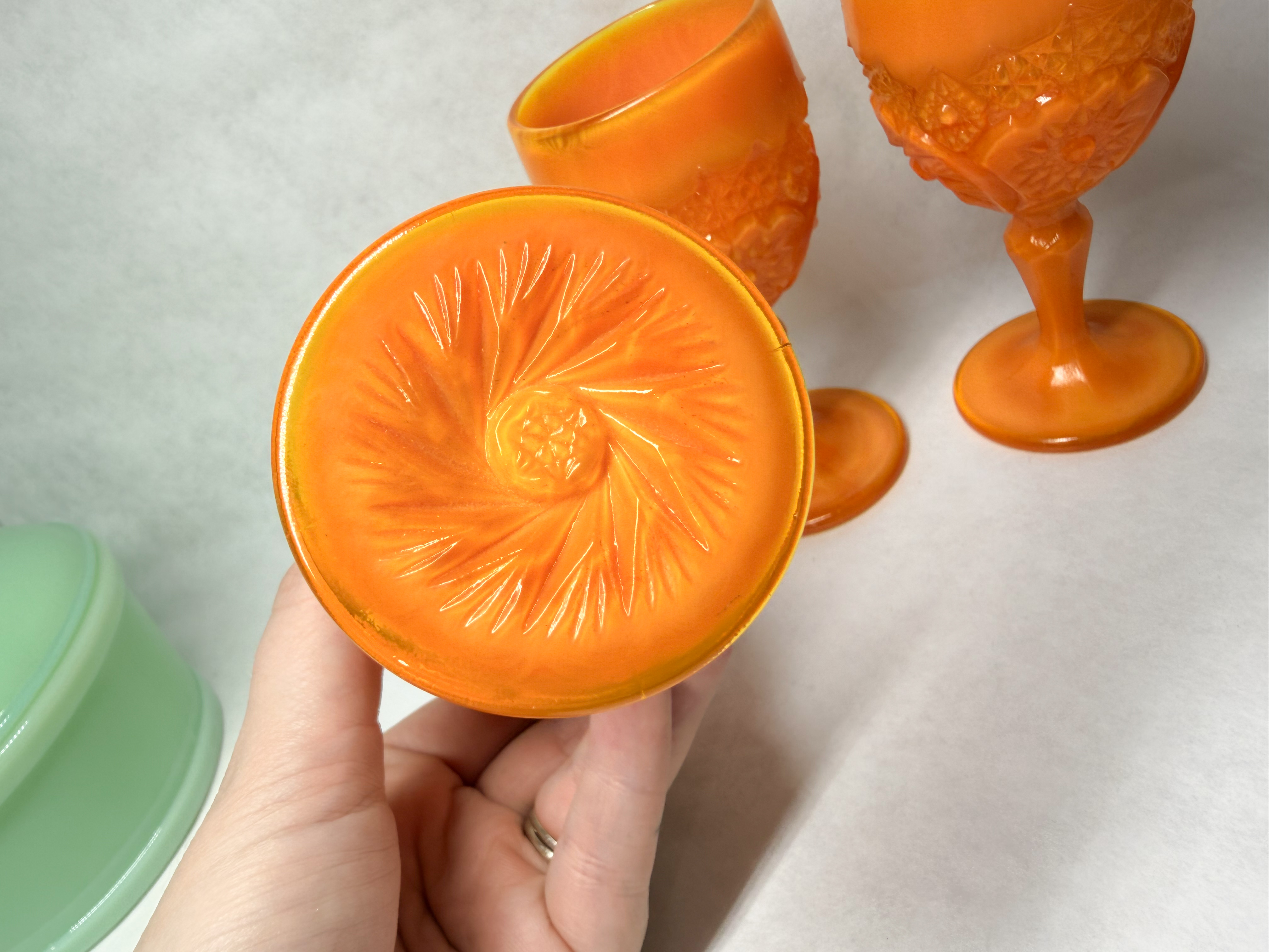 BOYD ORANGE GOBLETS